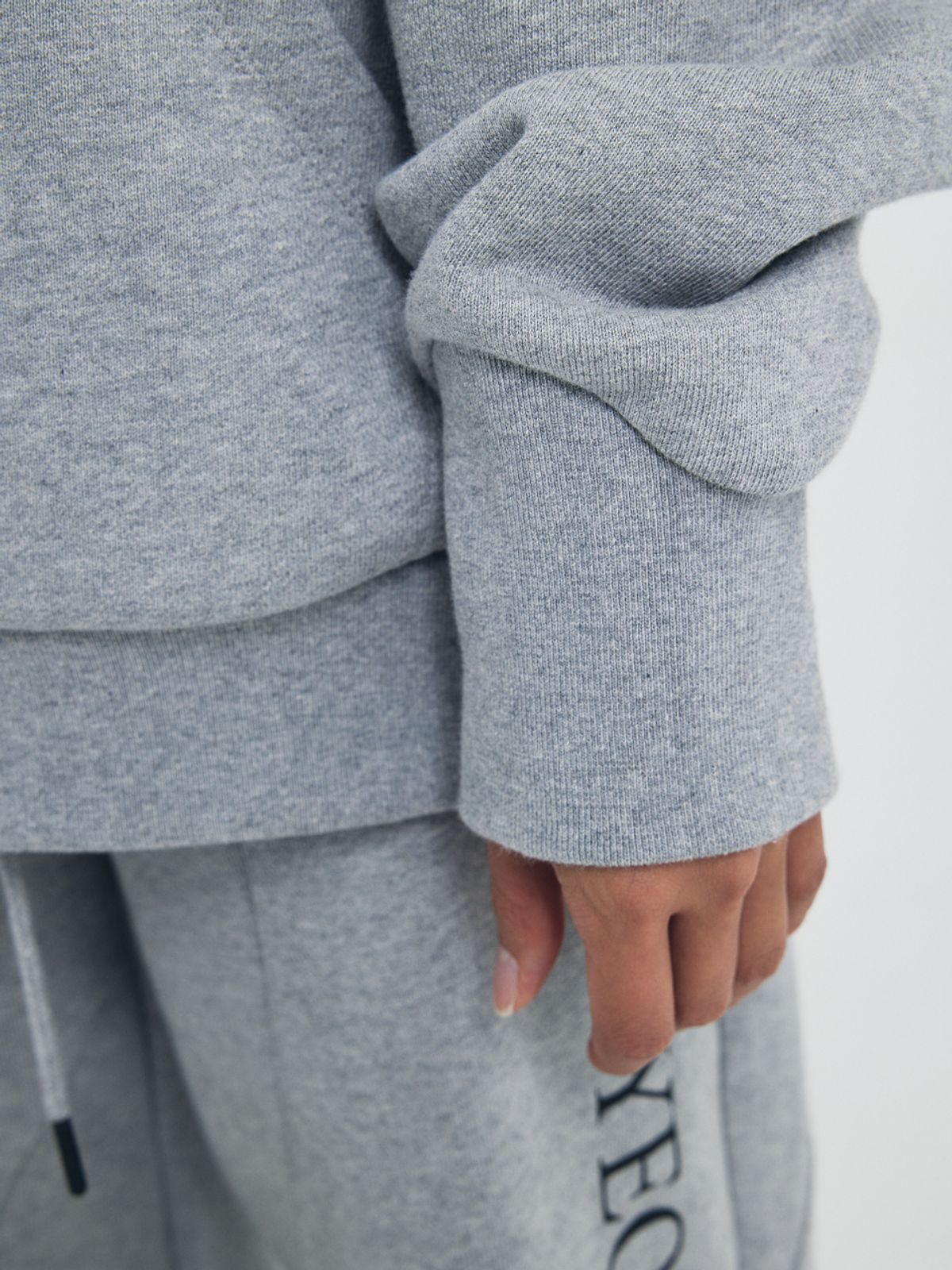 쎄이연(SAYYEON) Wave Rib Cloud Hoodie Melange Grey
