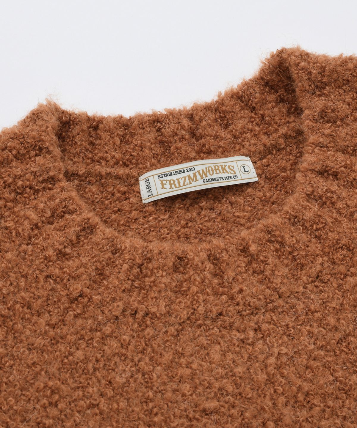 프리즘웍스(FRIZMWORKS) ALPACA BOUCLE KNIT _ ORANGE