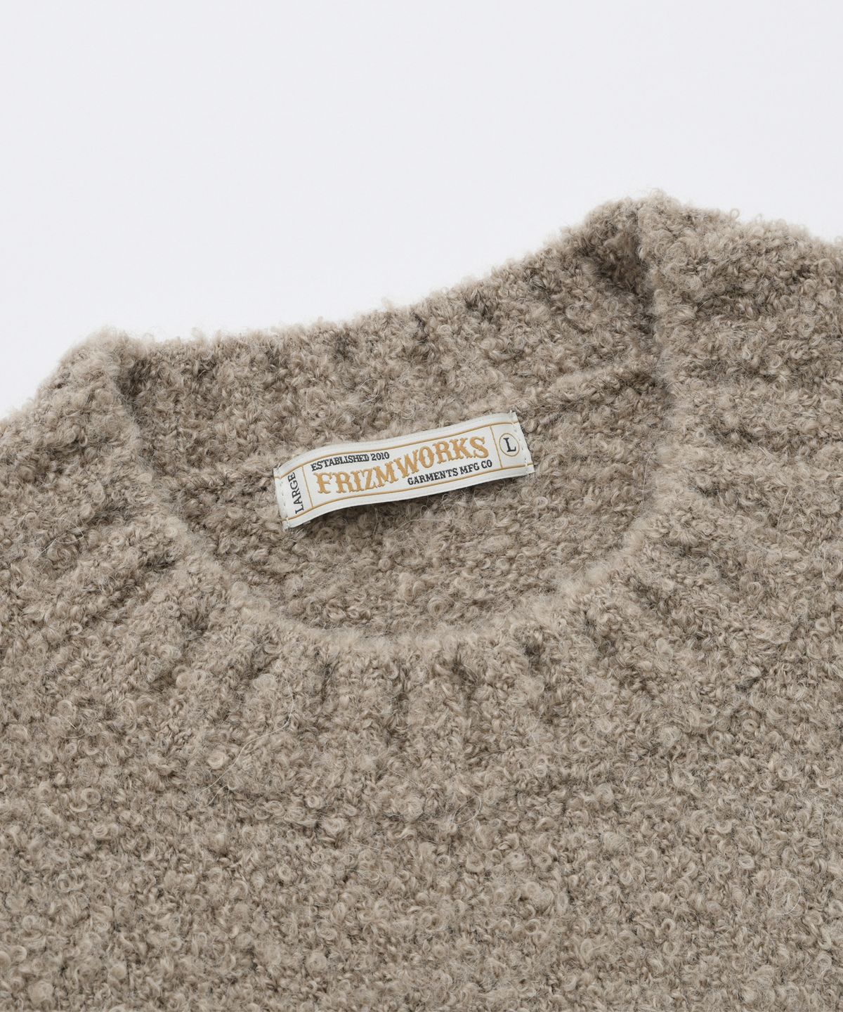 프리즘웍스(FRIZMWORKS) ALPACA BOUCLE KNIT _ COCOA
