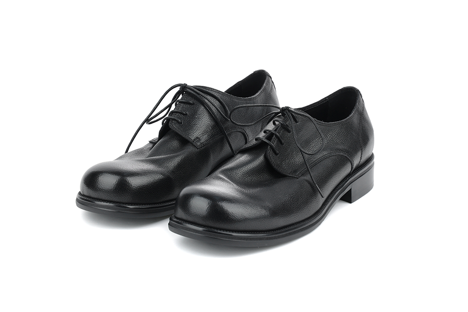 MUSINSA | YASE Wooden Derby Shoes Cowhide Black
