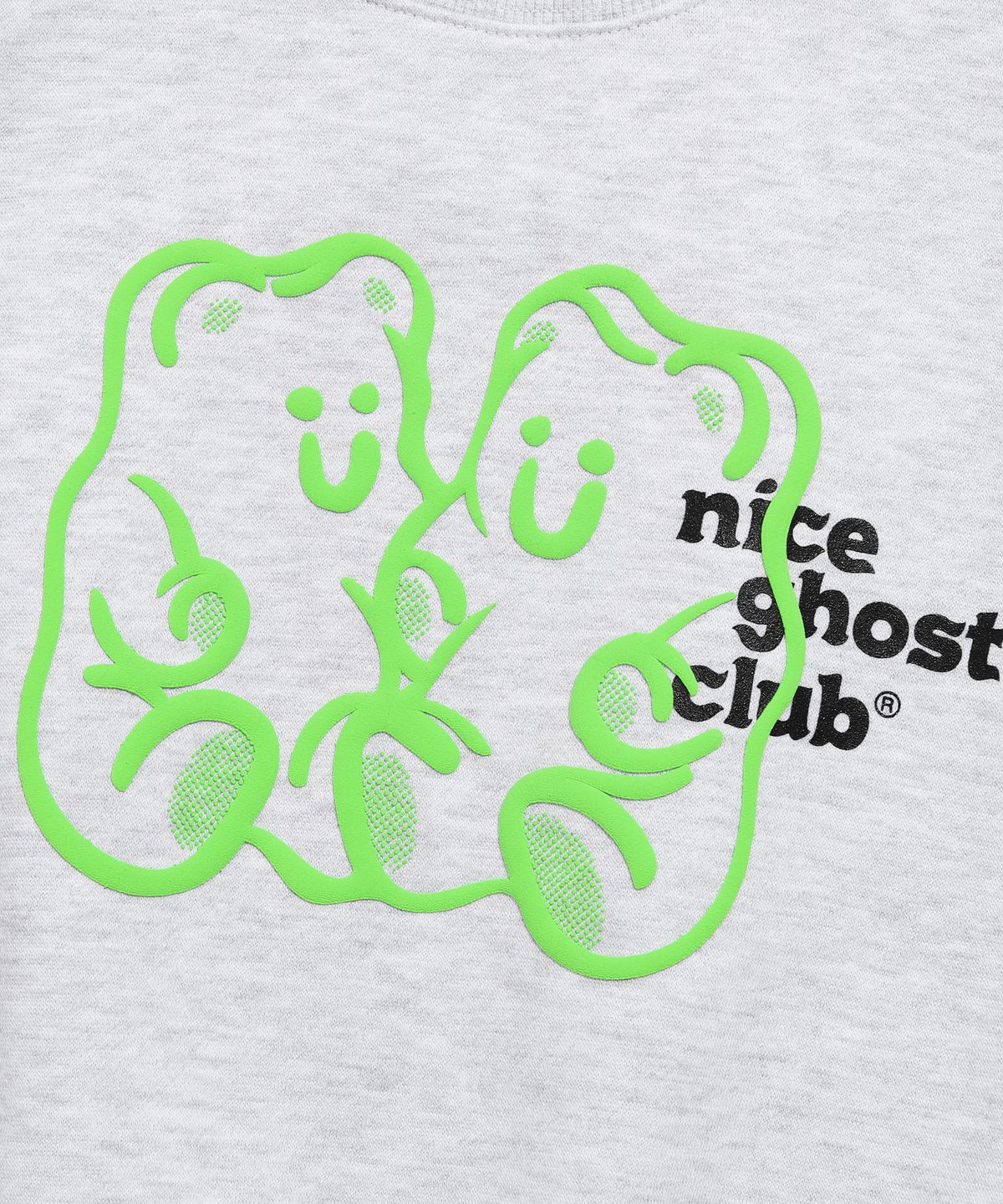 나이스고스트클럽 키즈(NICE GHOST CLUB KIDS) 키즈 구미 베어&로고 스웻셔츠_라이트그레이(NG2CFCM462A)