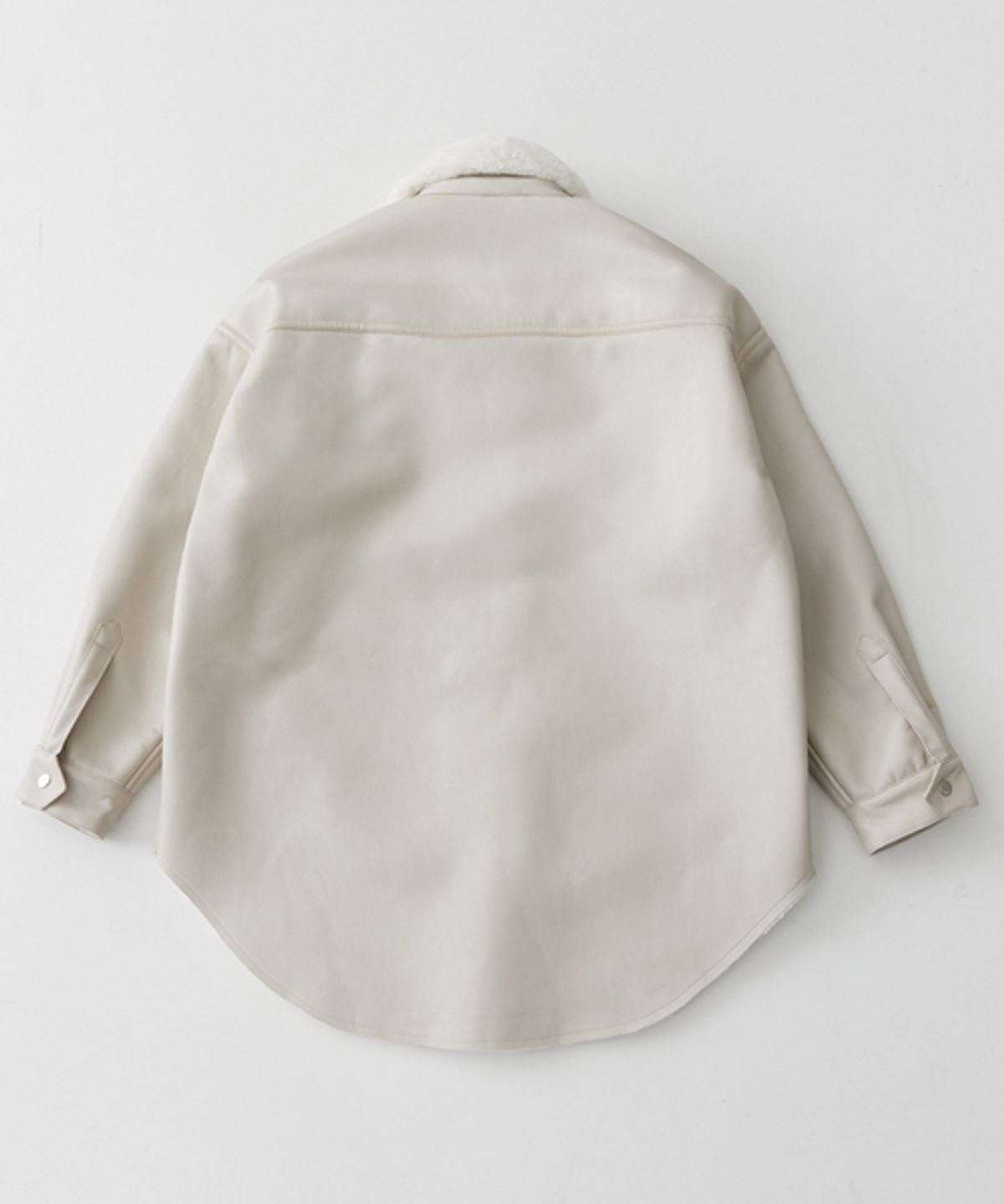 레이디 볼륨(LADY VOLUME) 7093-1 VEGAN LEATHER MUSTANG COAT_CREAM