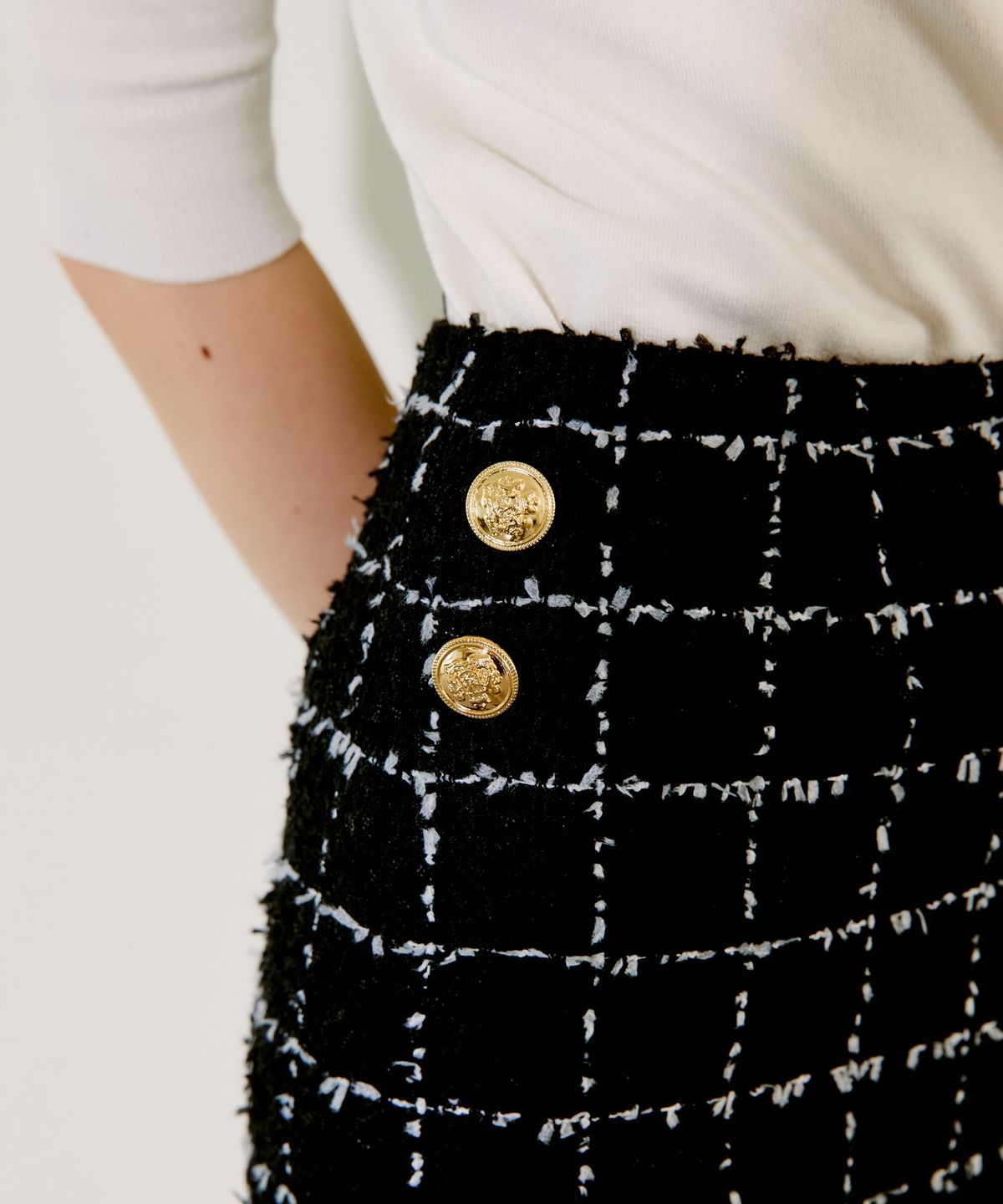 채뉴욕(CHAENEWYORK) Check Mini Flare Skirt [White Check]