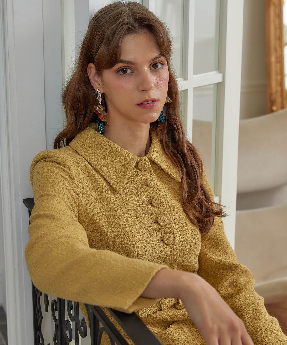 쥴리앤칼라(JULIY&CALLA) 22FW Calla56 EDO  Victoria OPS Mustard