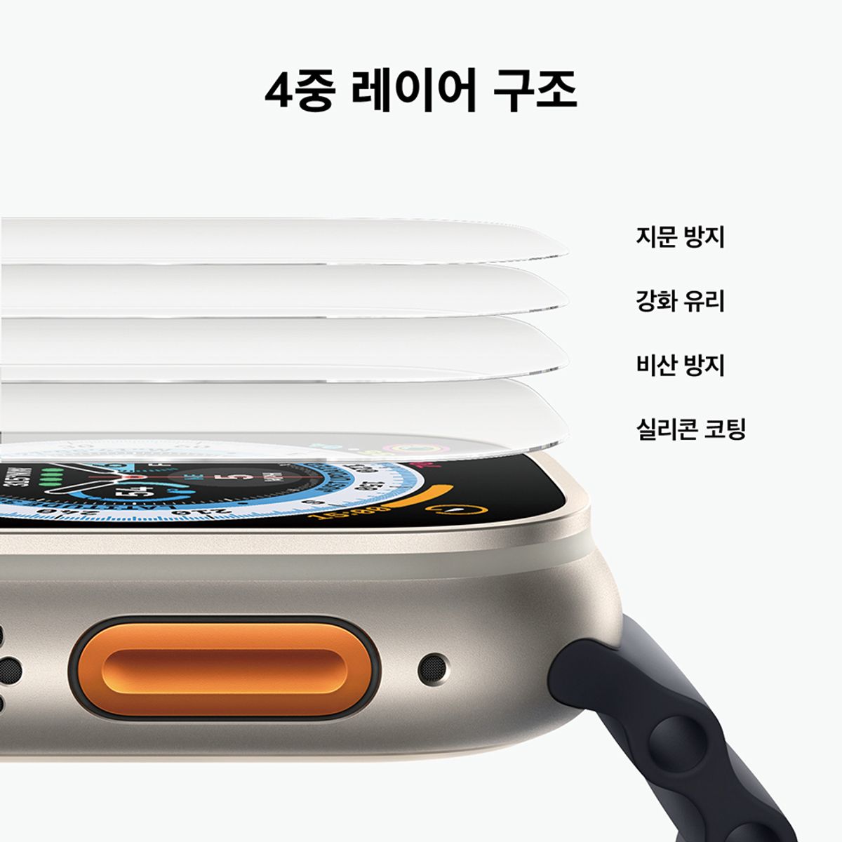 엘라고(ELAGO) [2pack] 애플워치 울트라1 2 3 강화유리필름