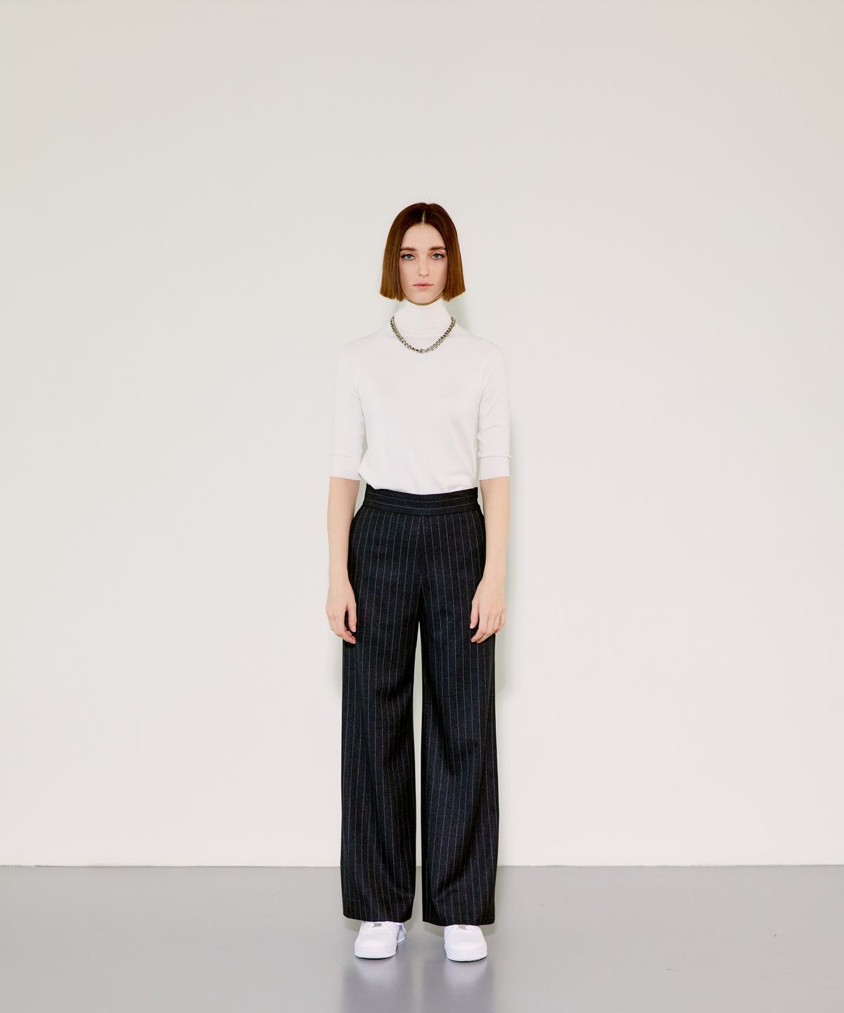 채뉴욕(CHAENEWYORK) High-waist Wide Pants [Grey]