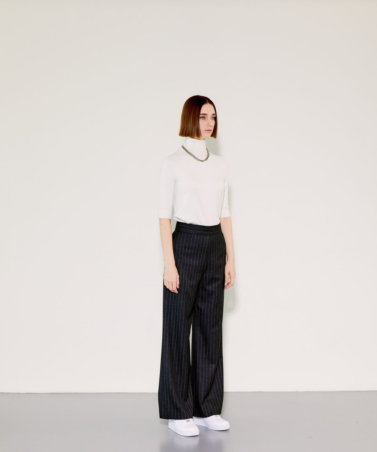 채뉴욕(CHAENEWYORK) High-waist Wide Pants [Grey]