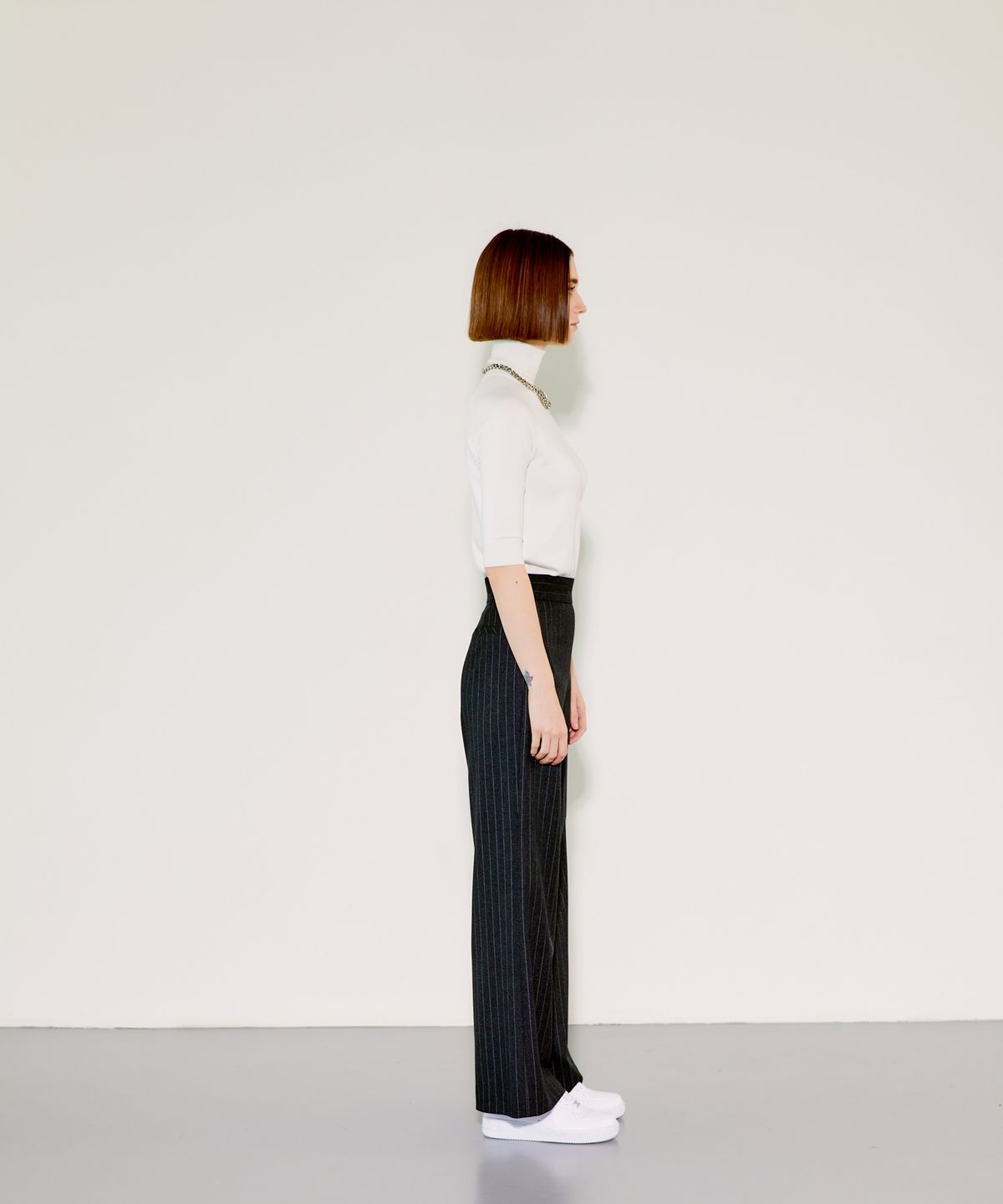 채뉴욕(CHAENEWYORK) High-waist Wide Pants [Grey]