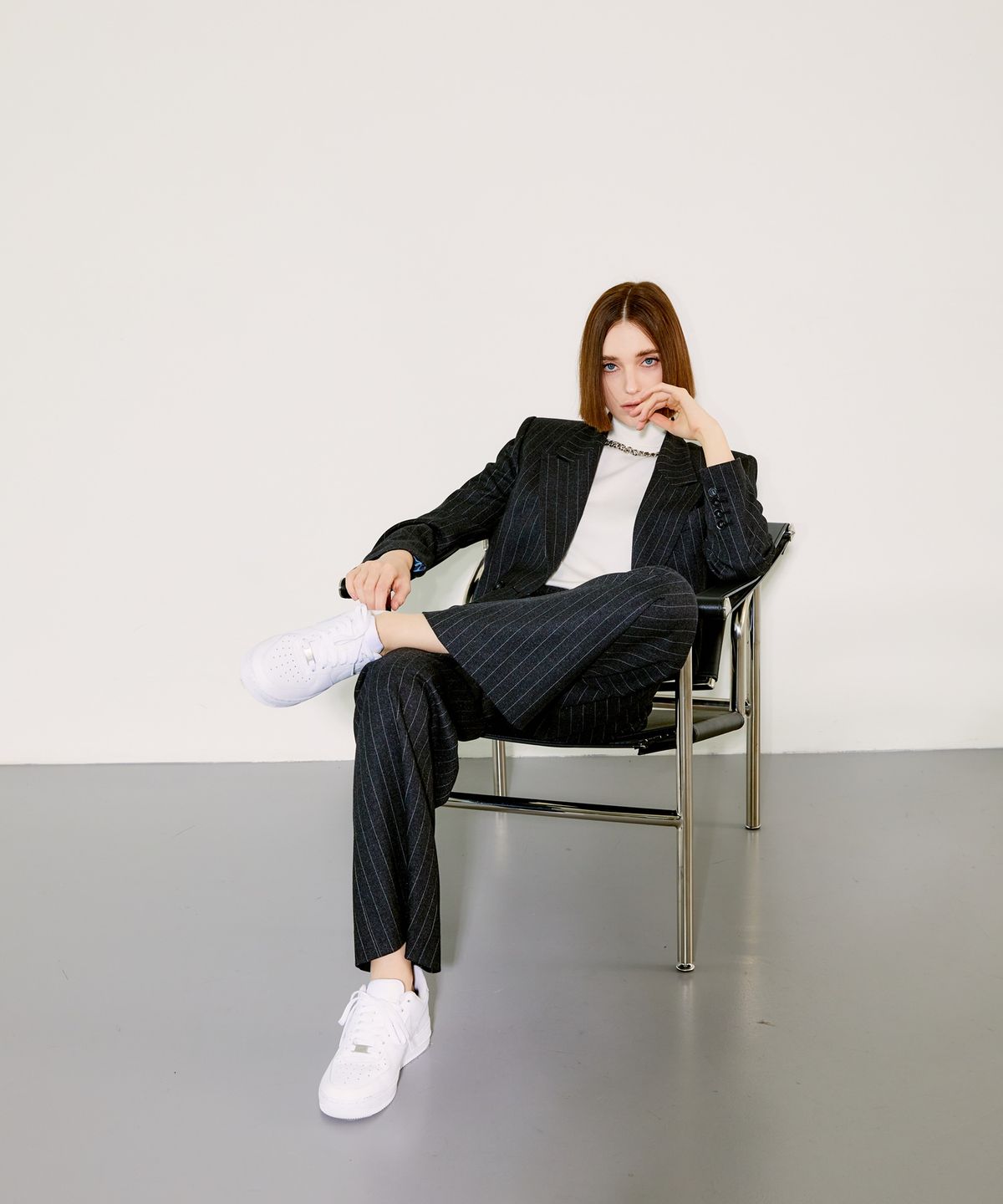 채뉴욕(CHAENEWYORK) High-waist Wide Pants [Grey]