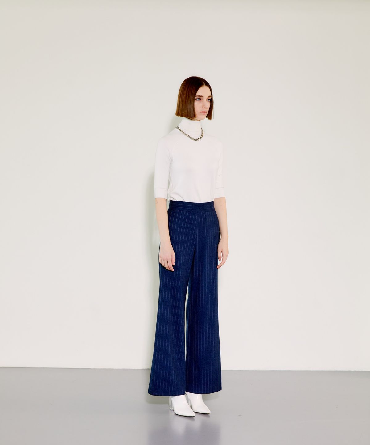 채뉴욕(CHAENEWYORK) High-waist Wide Pants [Navy]