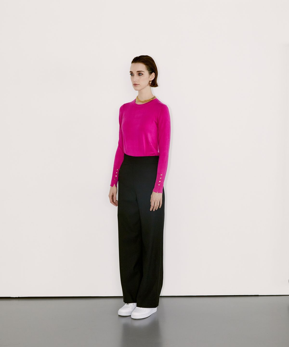 채뉴욕(CHAENEWYORK) High-waist Wide Pants [Black]