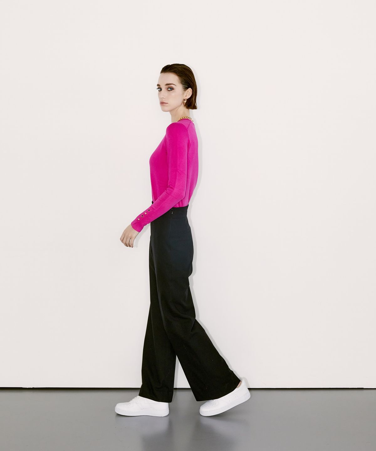 채뉴욕(CHAENEWYORK) High-waist Wide Pants [Black]