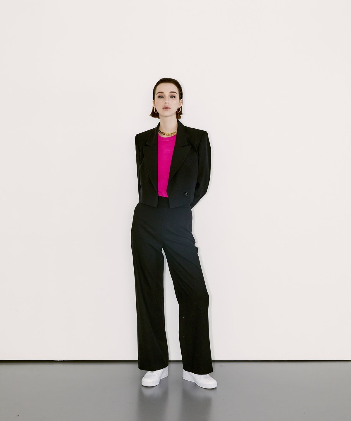 채뉴욕(CHAENEWYORK) High-waist Wide Pants [Black]