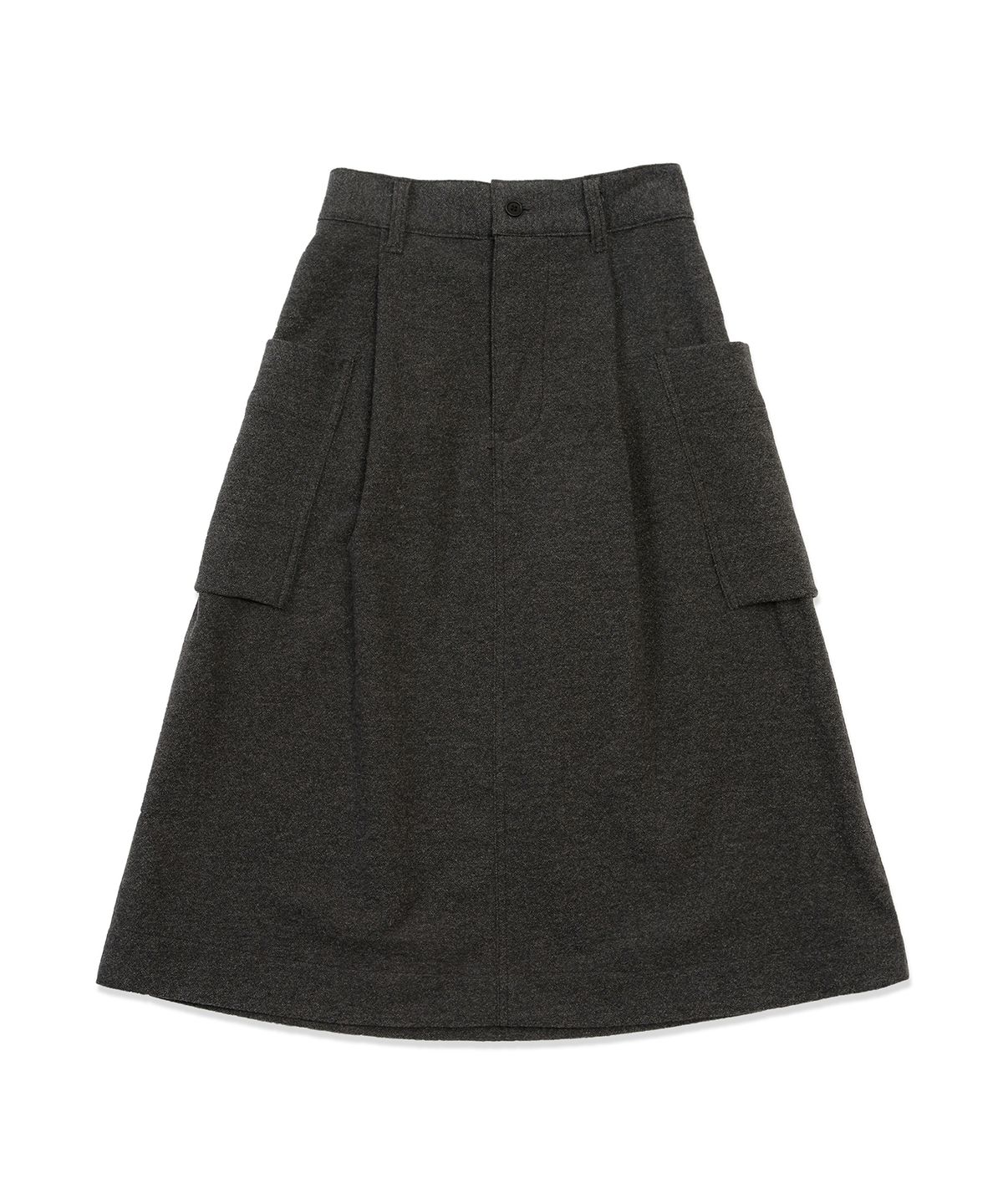코튼벨(COTTON BELL) 아웃포켓 울스커트 - Wool Charcoal