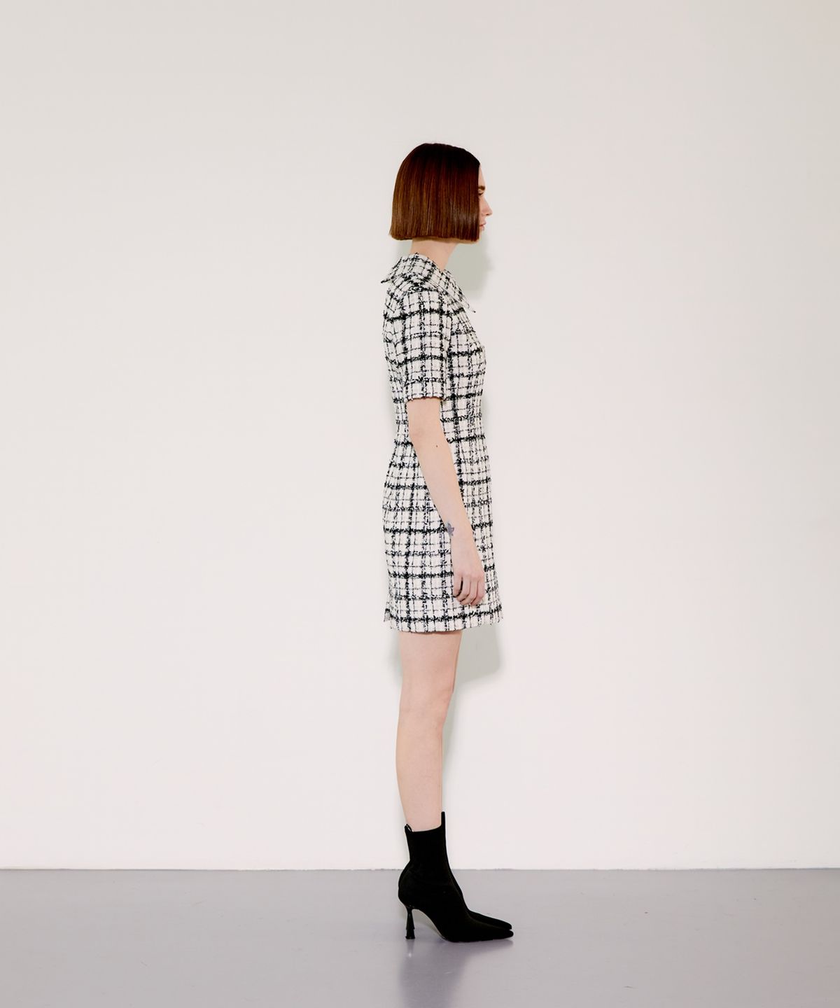 채뉴욕(CHAENEWYORK) Detatchable Collar Dress [Black Check]