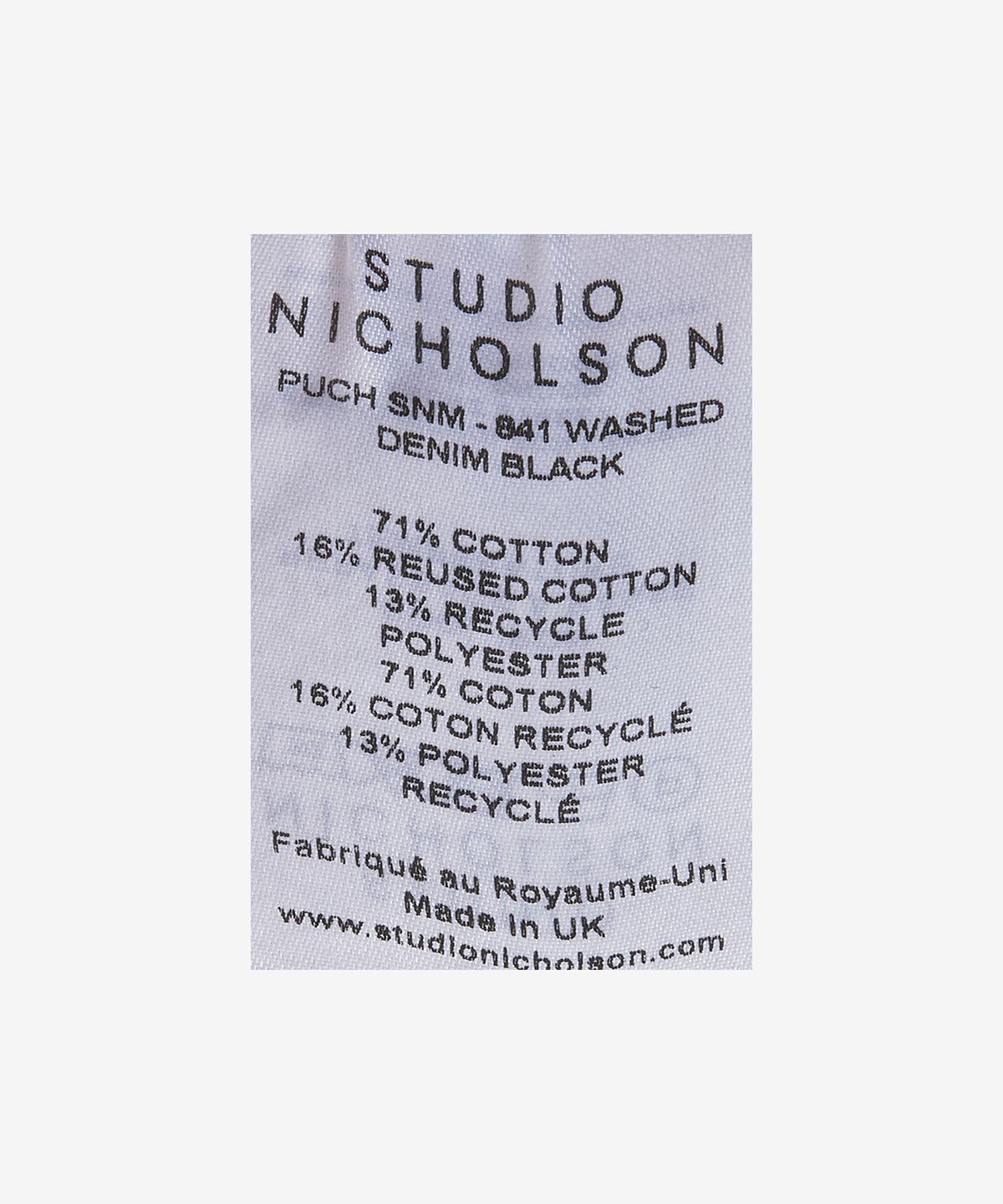 스튜디오니콜슨(STUDIO NICHOLSON) 푸크 데님 팬츠 - 블랙 / PUCHSNM841BLACK