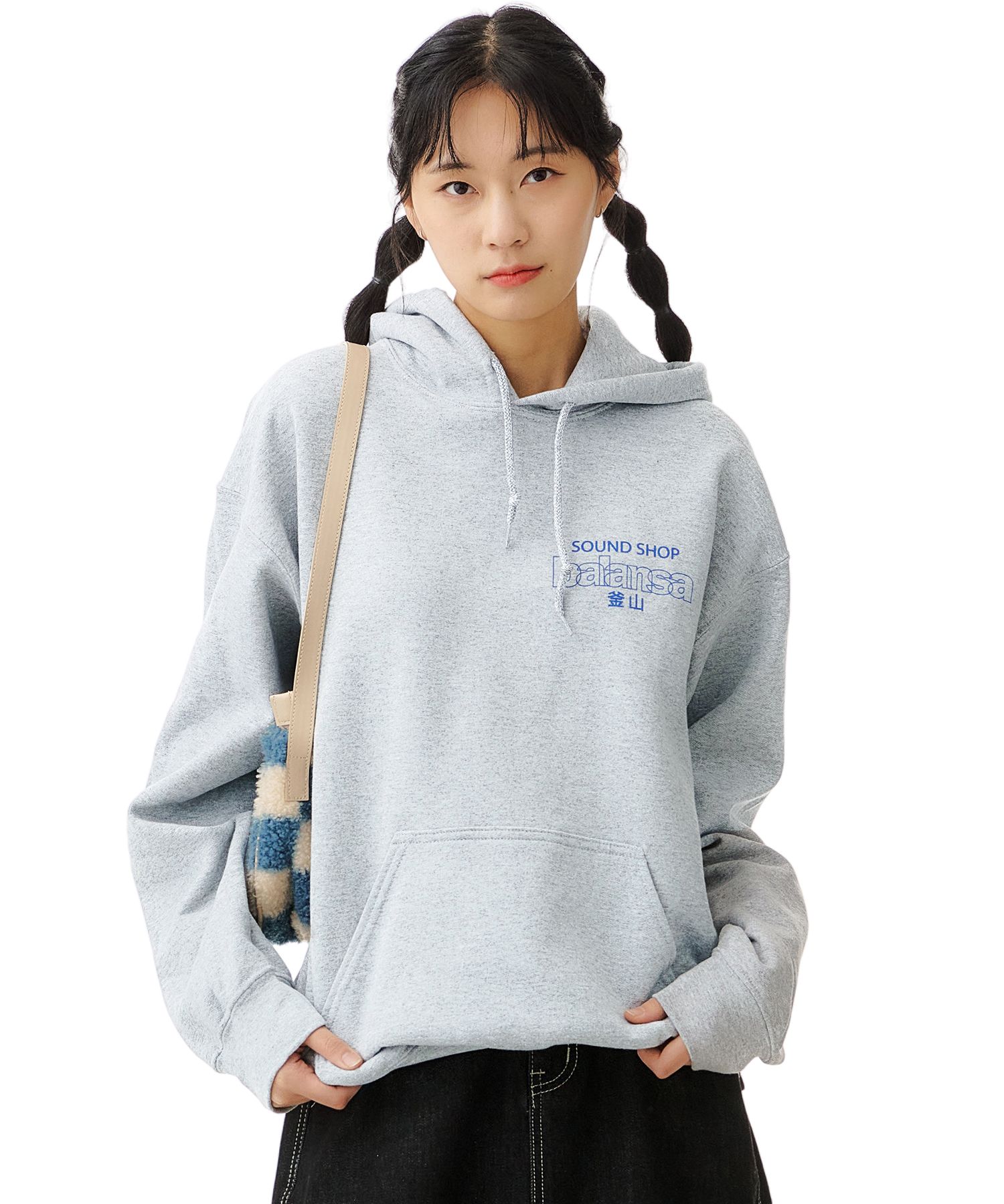 MUSINSA | BALANSA SSB LOGO HOODIE (HEATHER GRAY)