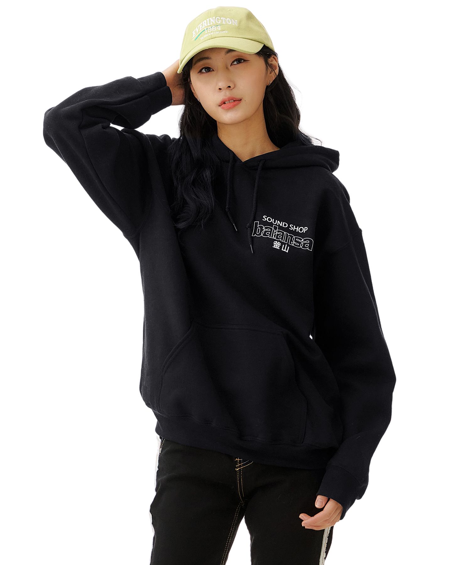 BALANSA SSB logo hoodie (black/white)/韓国 フーディー MUSINSA | BALANSA SSB LOGO HOODIE (BLACK)