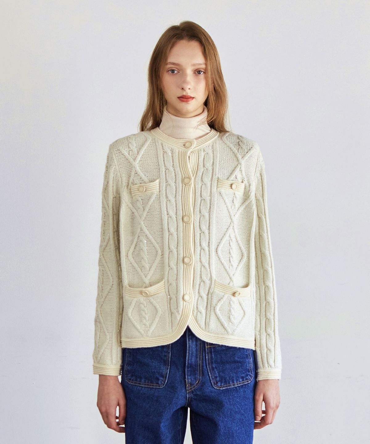 바이탈싸인(VITALSIGN) Spangle Tweed Cardigan (2colors)