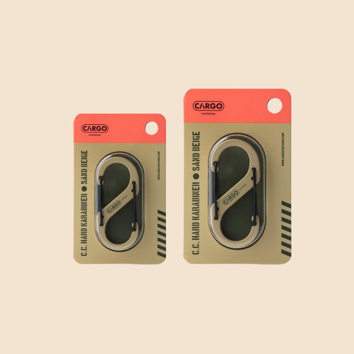 카고 컨테이너(CARGO CONTAINER) 하드 카라비너 L size 20pcs (khaki/beige/black/gray)