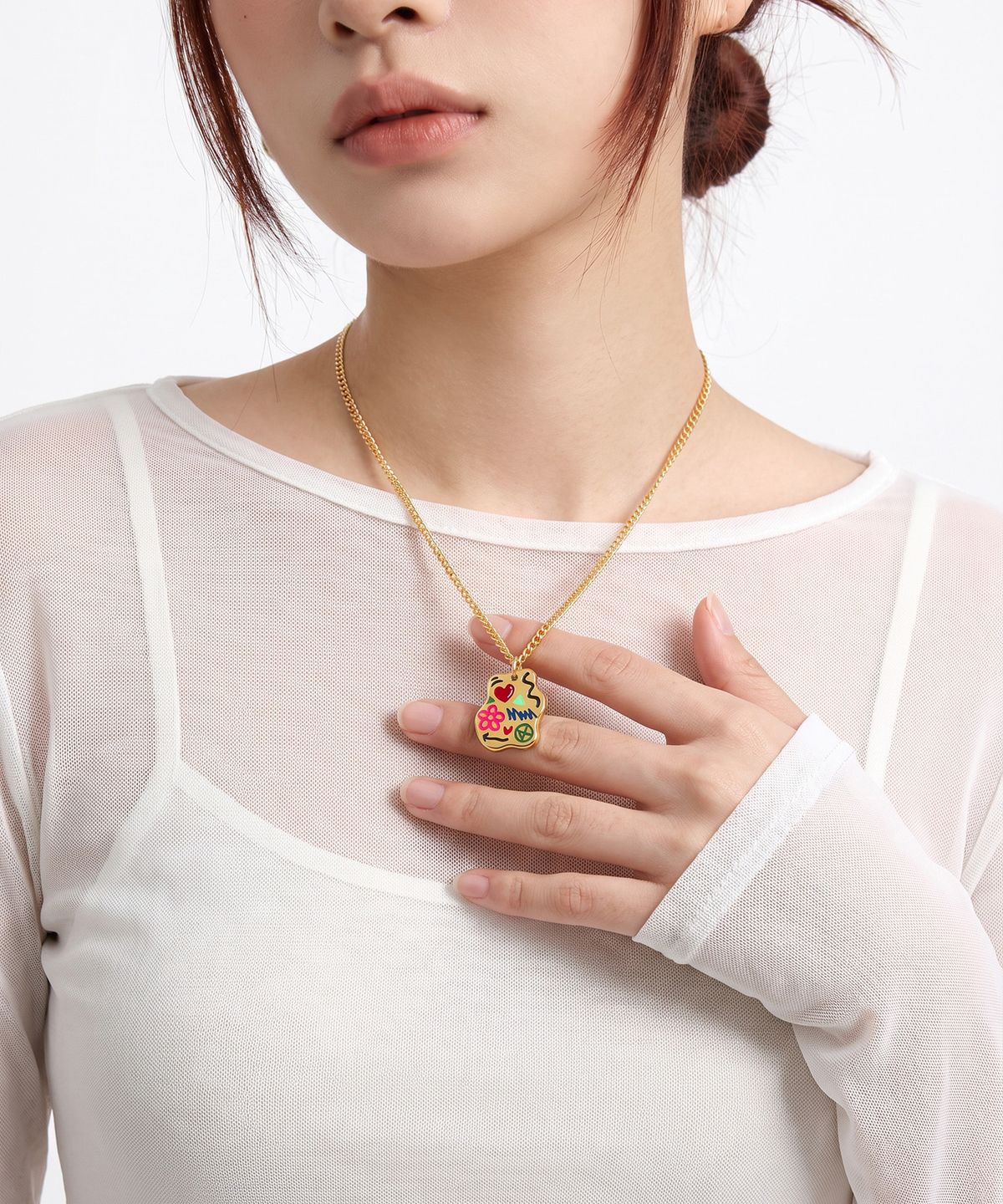 논논(NONENON) DOODLE NEC SILVER925(18K GOLD PLATED)