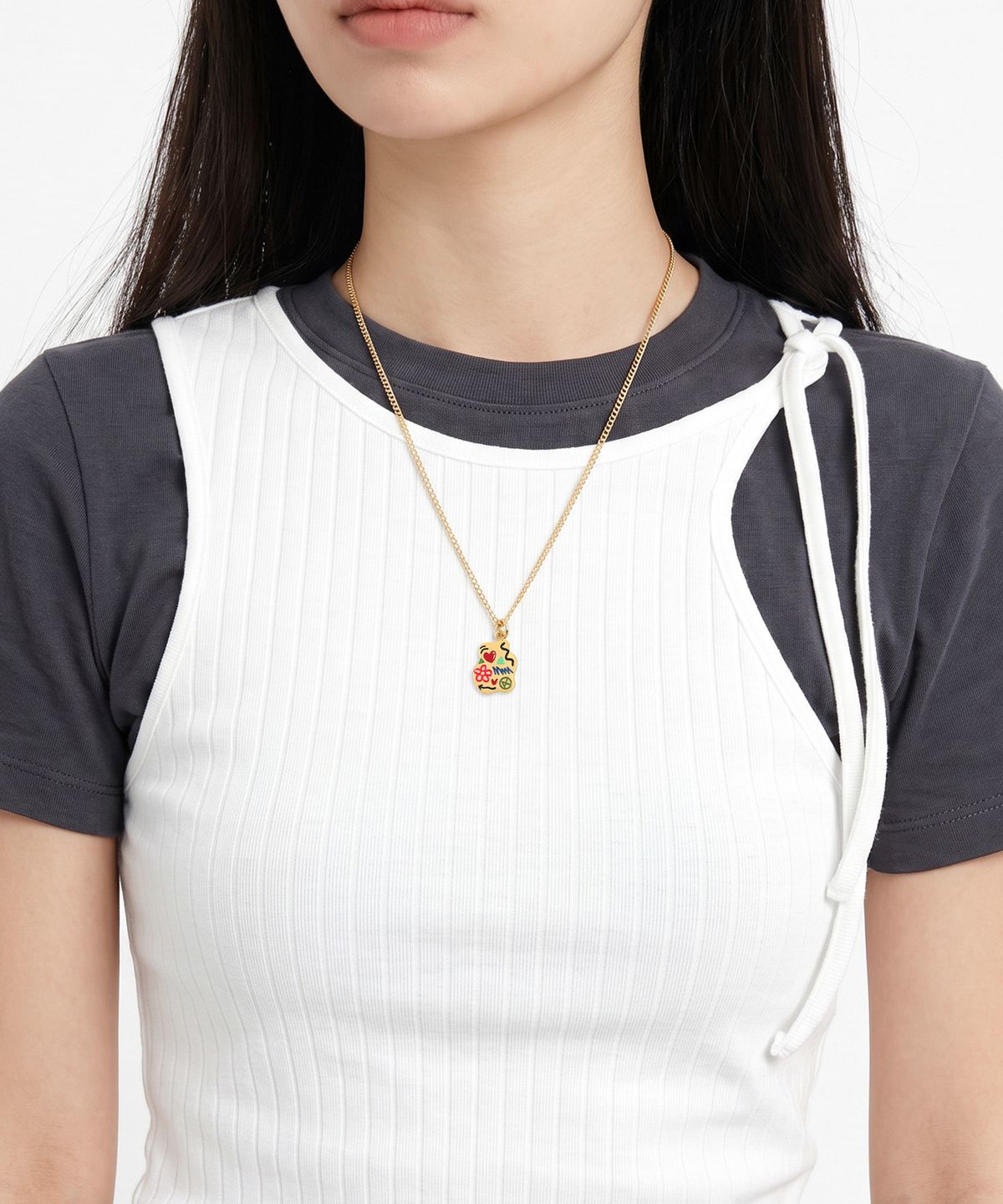 논논(NONENON) MINI DOODLE NEC SILVER925(18K GOLD PLATED)