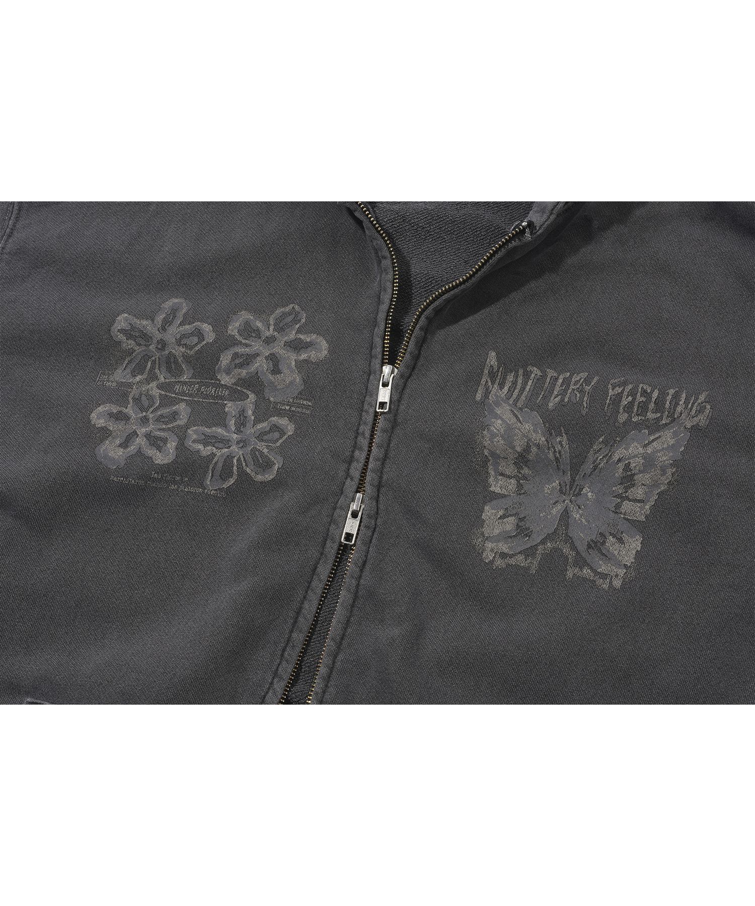 [COMPAGNO]★FLUTTERY PIGMENT HOOD ZIP-UP V3-