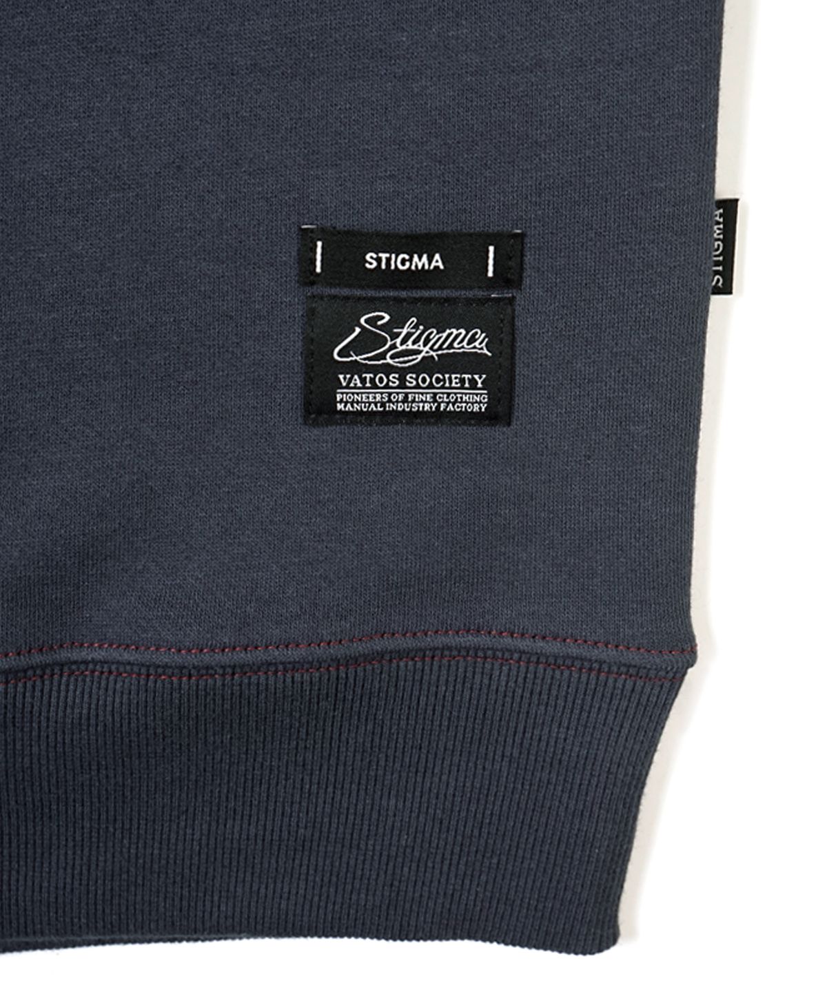 스티그마(STIGMA) 22 HALF COLOR OVERSIZED HEAVY SWEAT CREWNECK NAVY BURGUNDY
