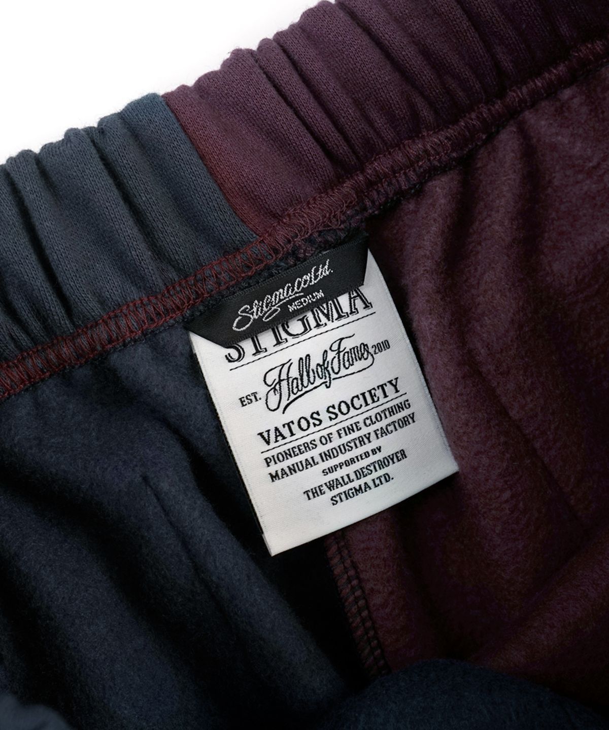 스티그마(STIGMA) 22 HALF COLOR HEAVY SWEAT JOGGER PANTS NAVY BURGUNDY