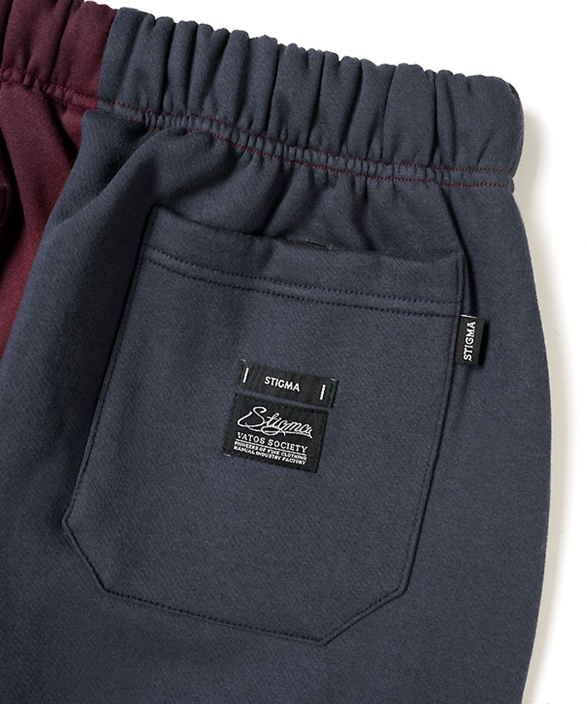 스티그마(STIGMA) 22 HALF COLOR HEAVY SWEAT JOGGER PANTS NAVY BURGUNDY