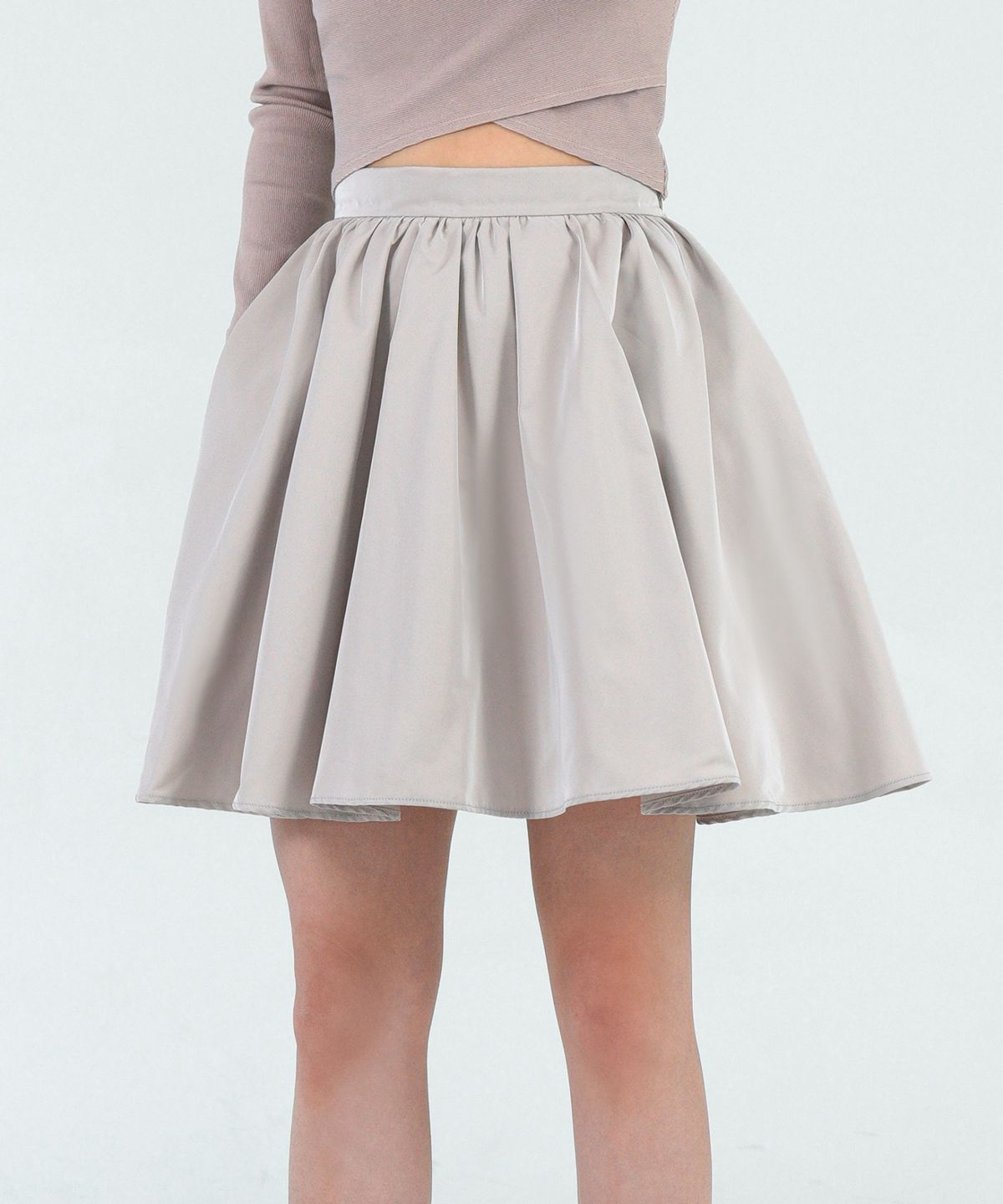 레트흐드레뚜왈(LETTRE DE LE TOILE) Gia gathered mini skirt (Beige)