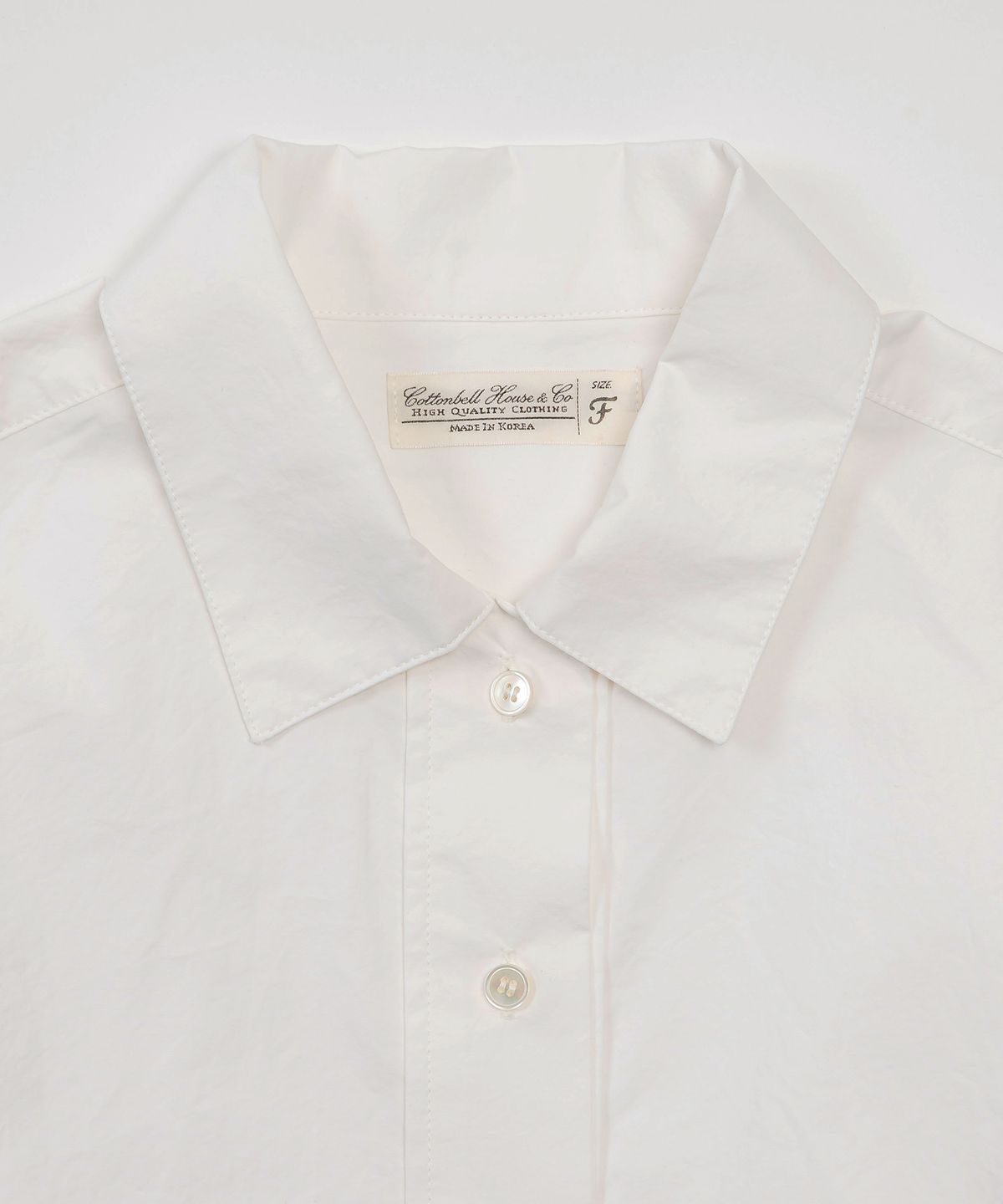 코튼벨(COTTON BELL) 와이드 플래킷 셔츠 - Off White