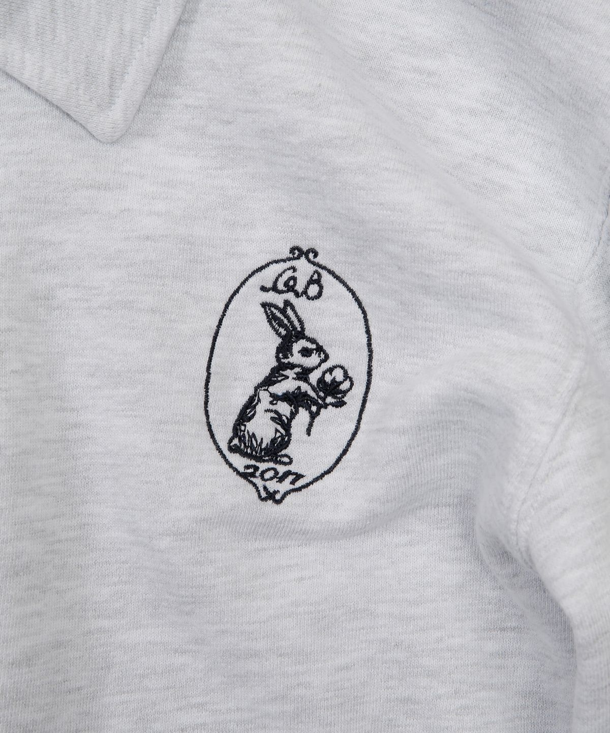코튼벨(COTTON BELL) 집업 카라 스웻셔츠 - Melange White