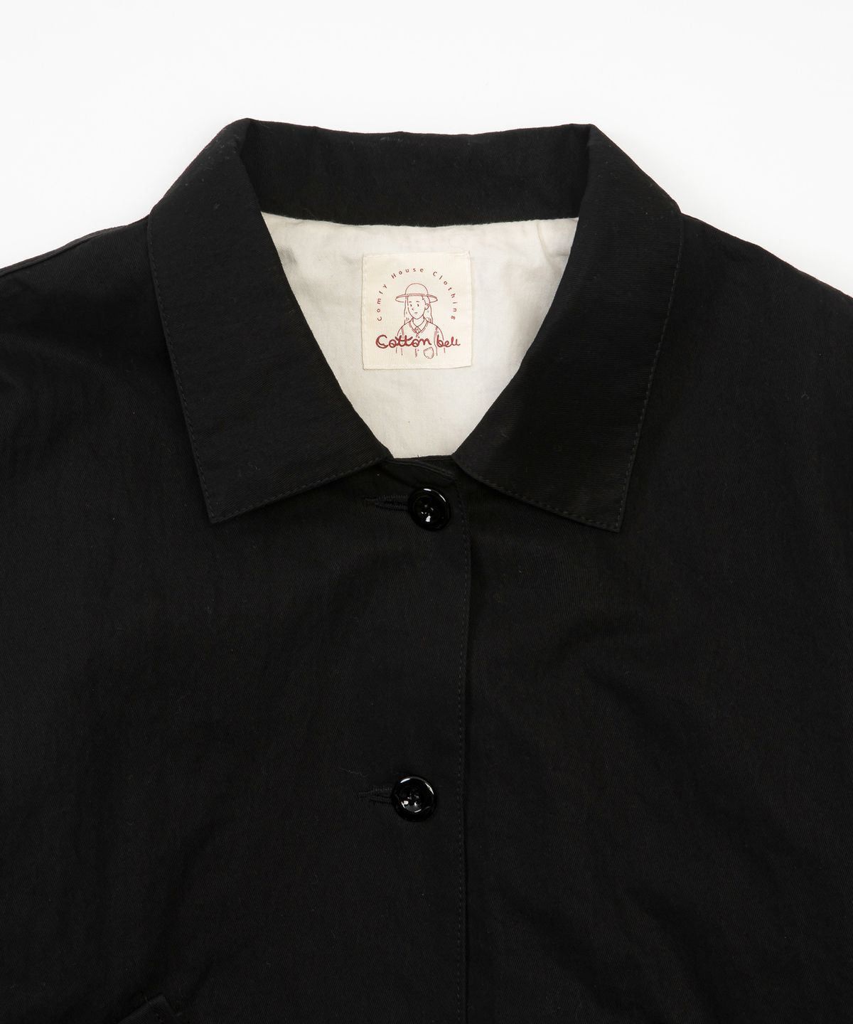 코튼벨(COTTON BELL) 뒷셔링 트러커 자켓 - Black
