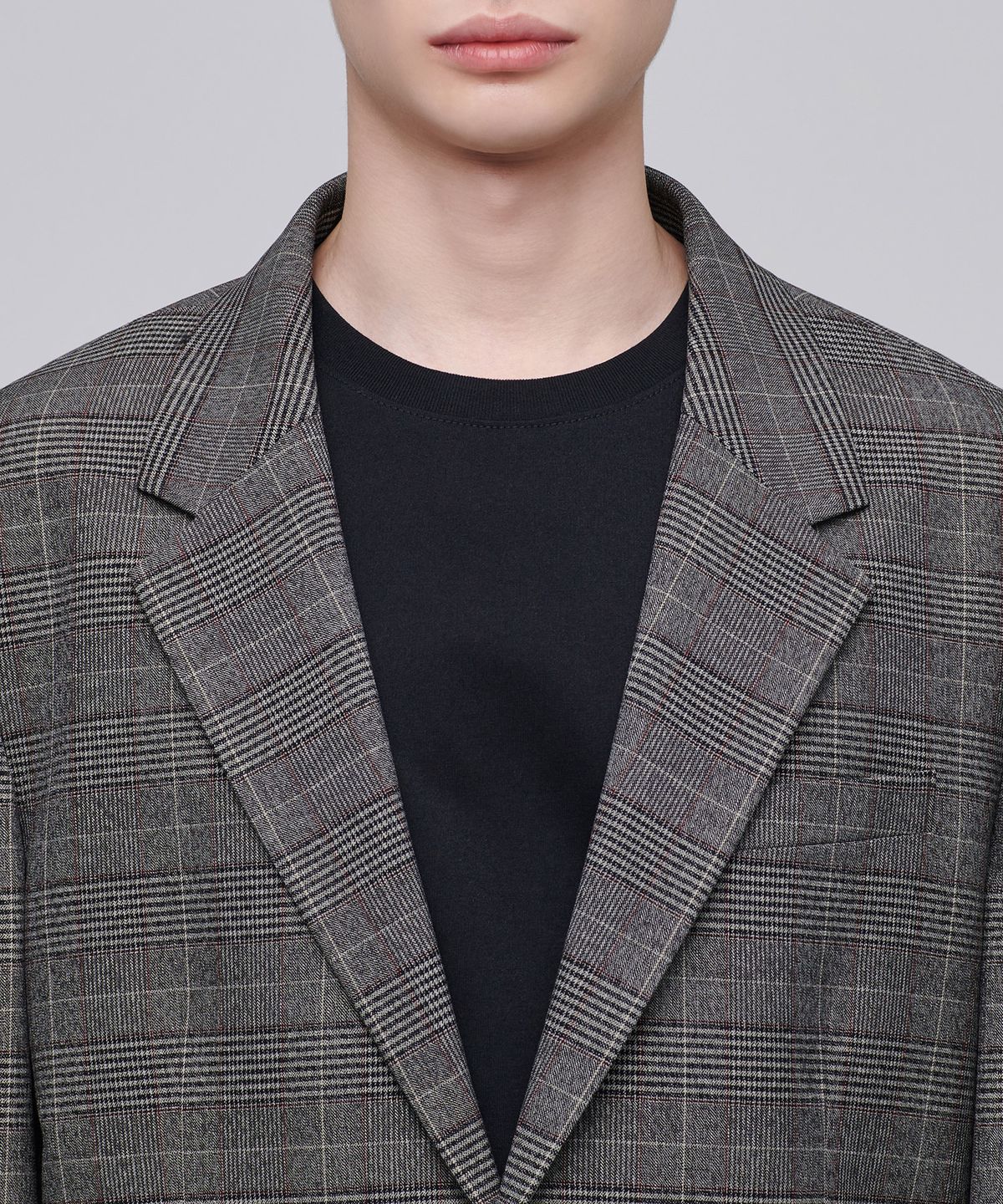 무신사 스탠다드(MUSINSA STANDARD) 글렌 체크 오버사이즈 블레이저 [브라운]