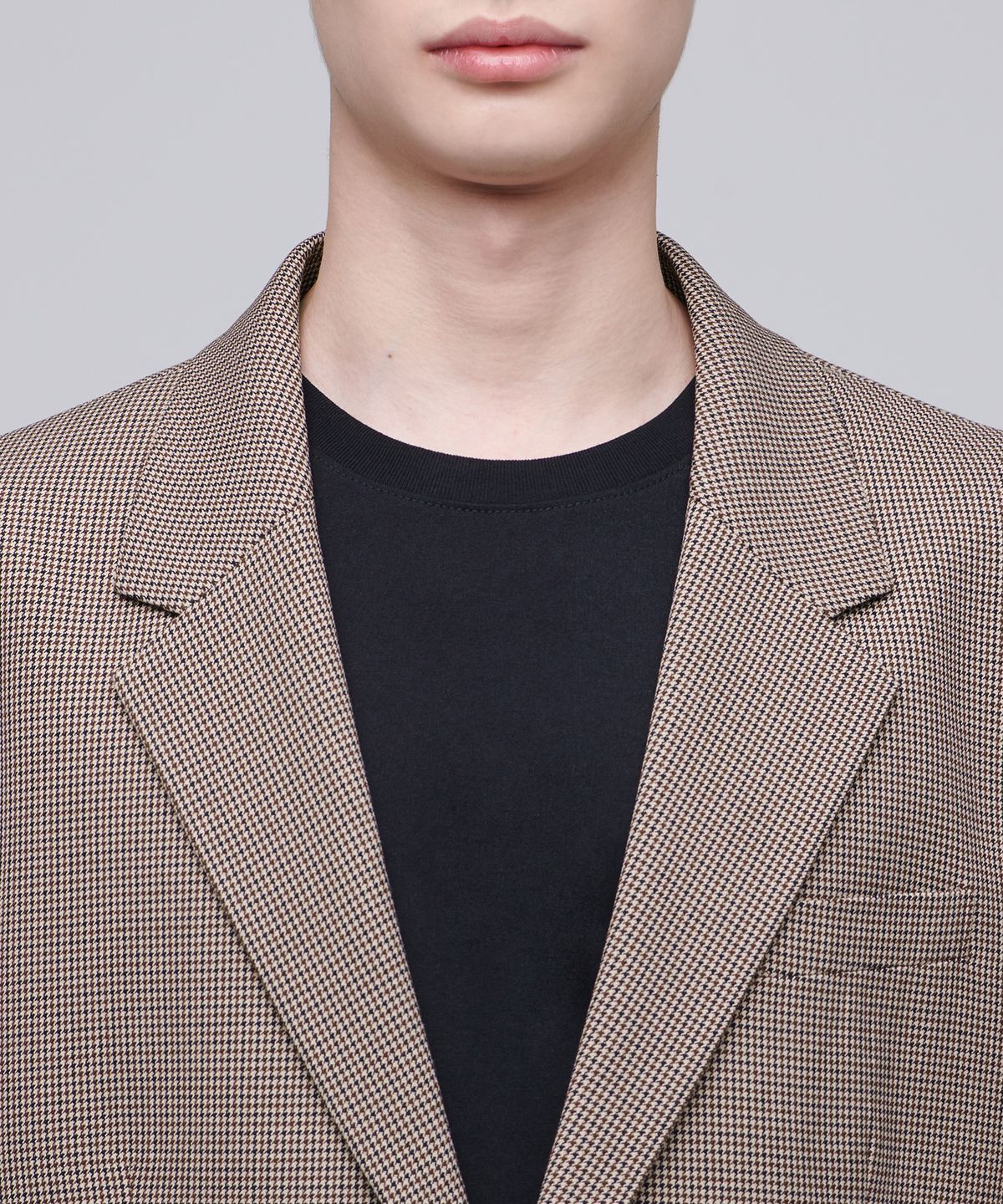 무신사 스탠다드(MUSINSA STANDARD) 건 클럽 체크 오버사이즈 블레이저 [브라운]