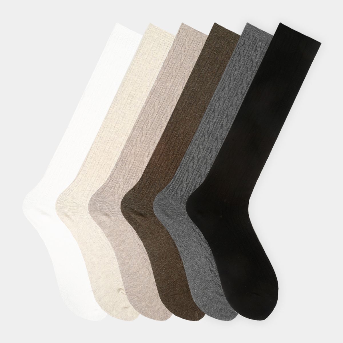 삭스에이(SOCKSA) [5PACK] 니트 더블코튼 168N 프레첼 링크스 갑종 니삭스