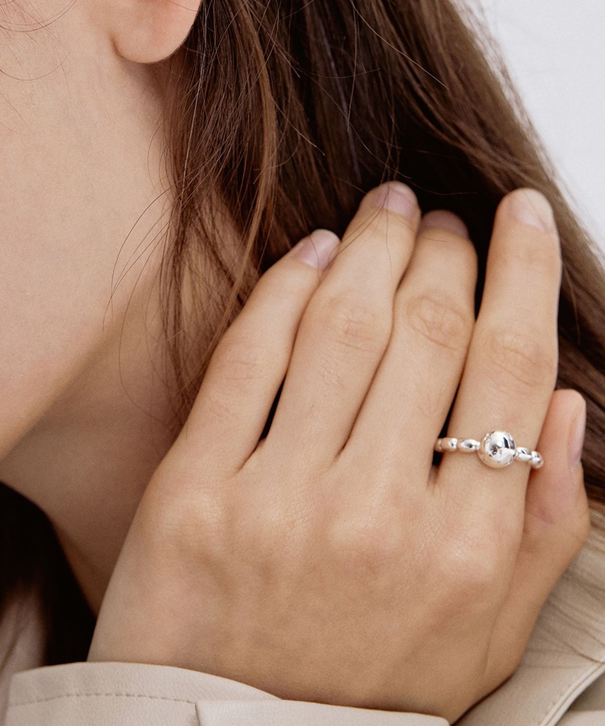 타티아나(TATIANA) (SILVER925) Glitter Draw Ball Ring CR1813