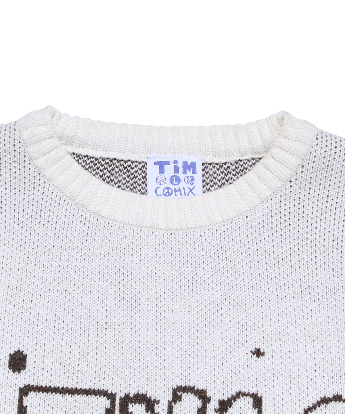 팀코믹스(TIMCOMIX) HANDWRITING KNIT CREWNECK IVORY
