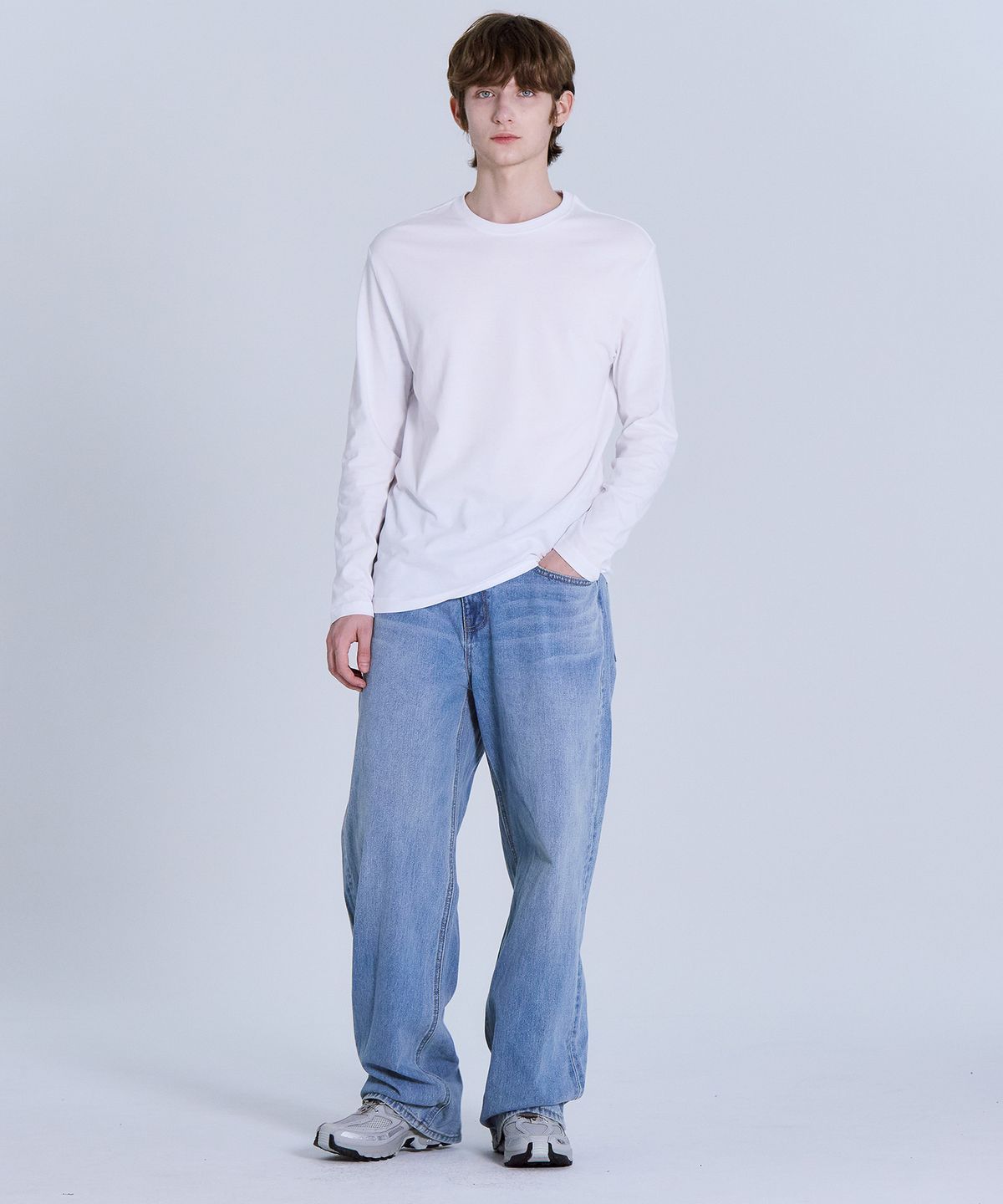 베이직하우스(BASIC HOUSE) [2PACK] 순면 30수 릴렉스핏 긴팔티셔츠 2팩 LATS0123