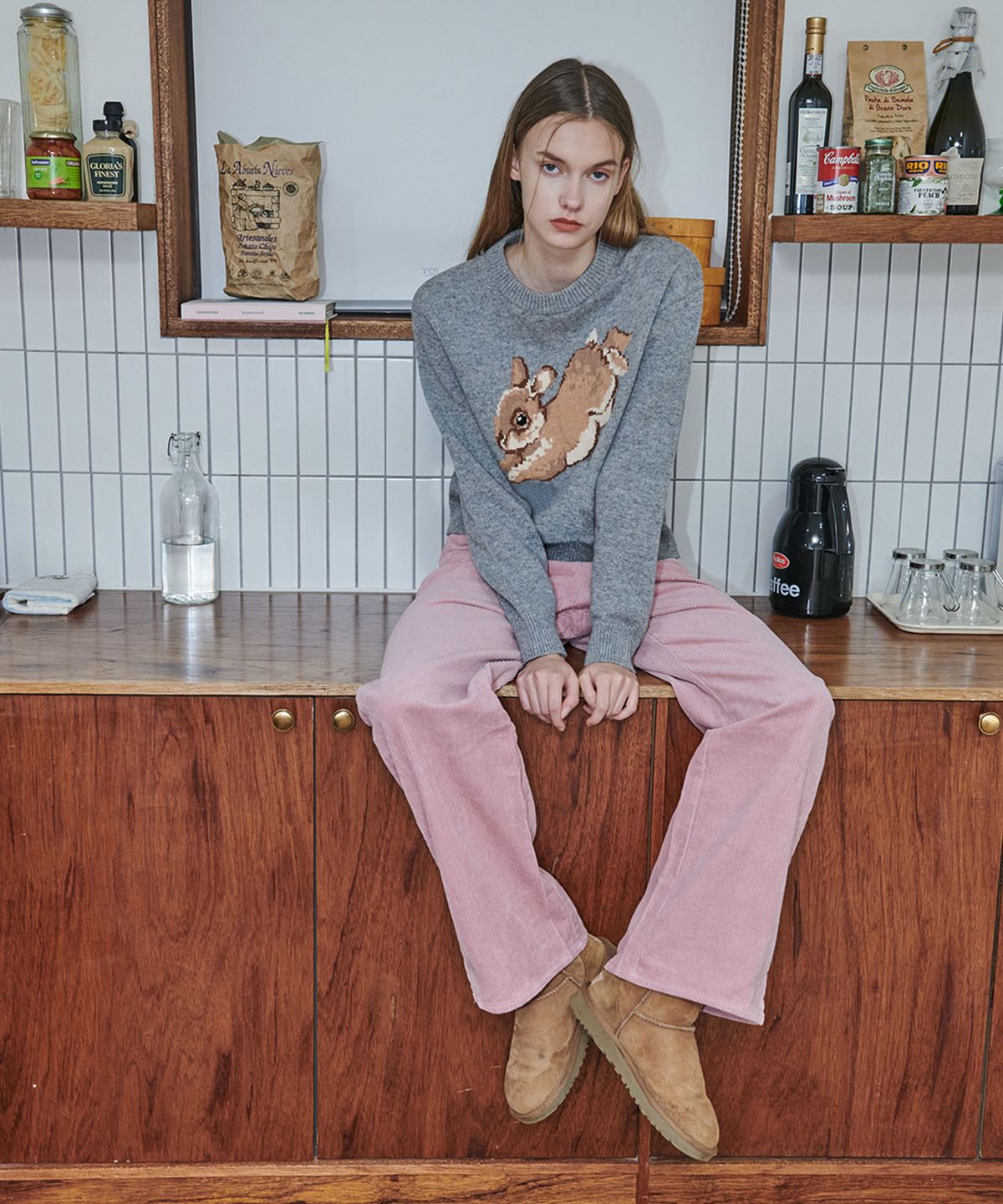 아이아이(EYEYE) RABBIT WOOL KNIT TOP_GRAY (EEOO4NTR04W)