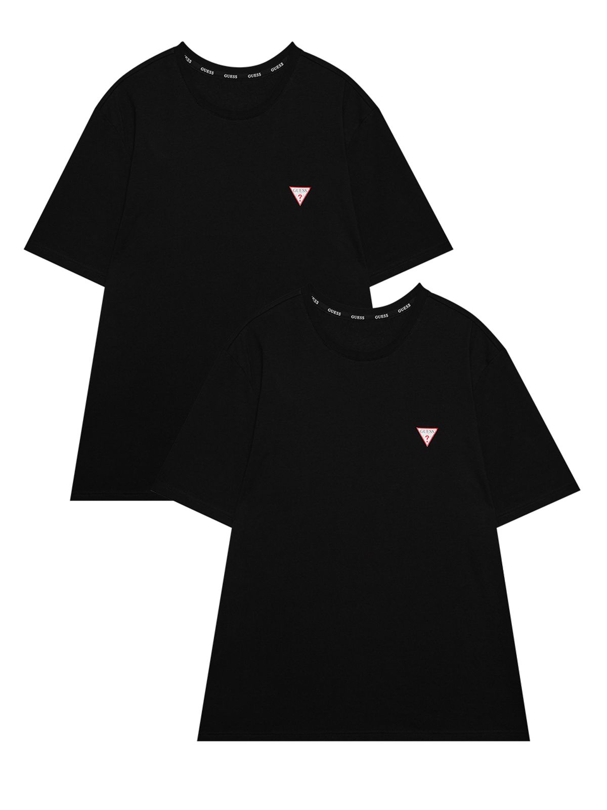 게스언더웨어(GUESS UNDERWEAR) 코튼스판 UNI 크루넥 티셔츠 PACK (BK2)
