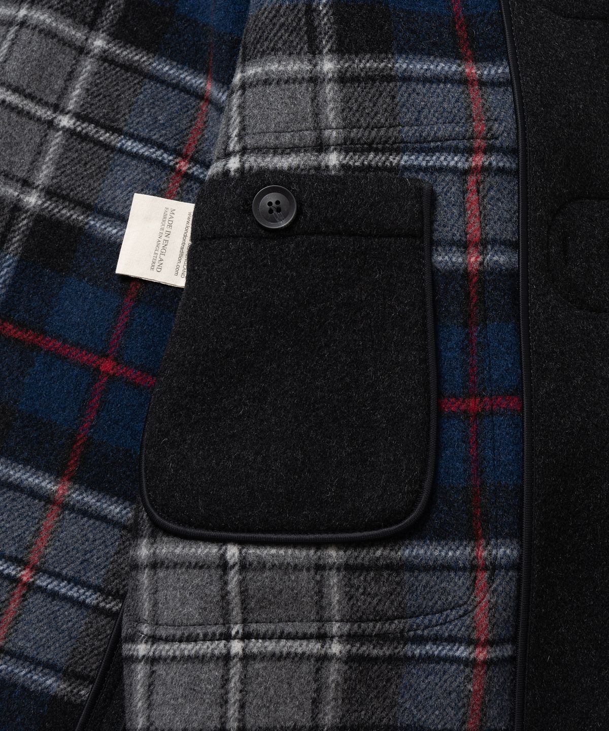 런던트레디션(LONDONTRADITION) Mens Erica Duffle Coat - Charcoal Mcrae 182