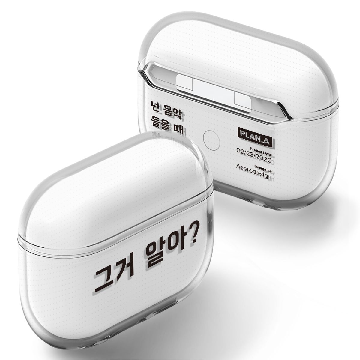 플래나(PLANA) 에어팟 프로2세대 투명 TPU 케이스 병맛 시리즈