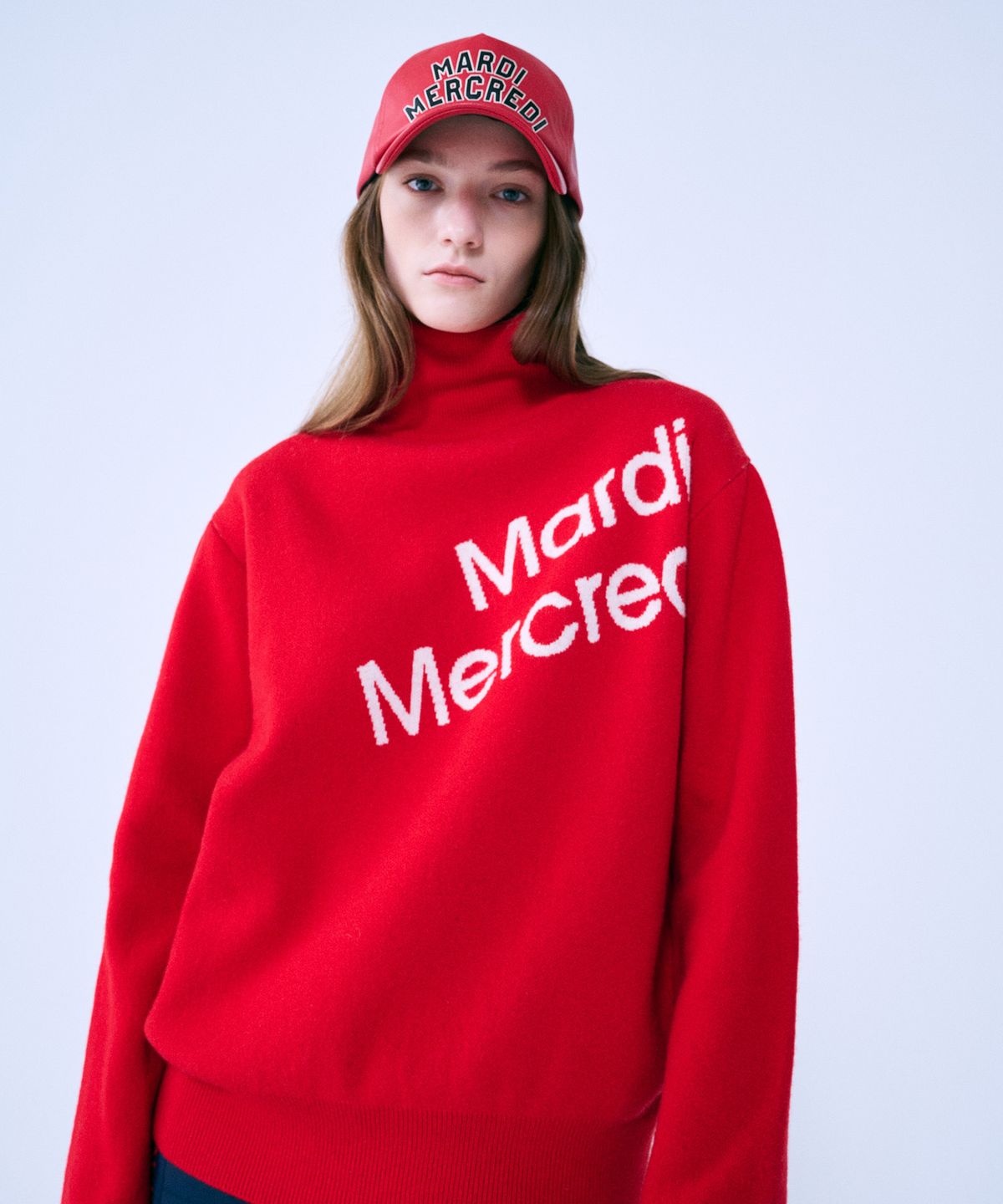 마르디 메크르디 악티프(MARDI MERCREDI ACTIF) 신세틱 레더 캡 로고 스포티프 레드
