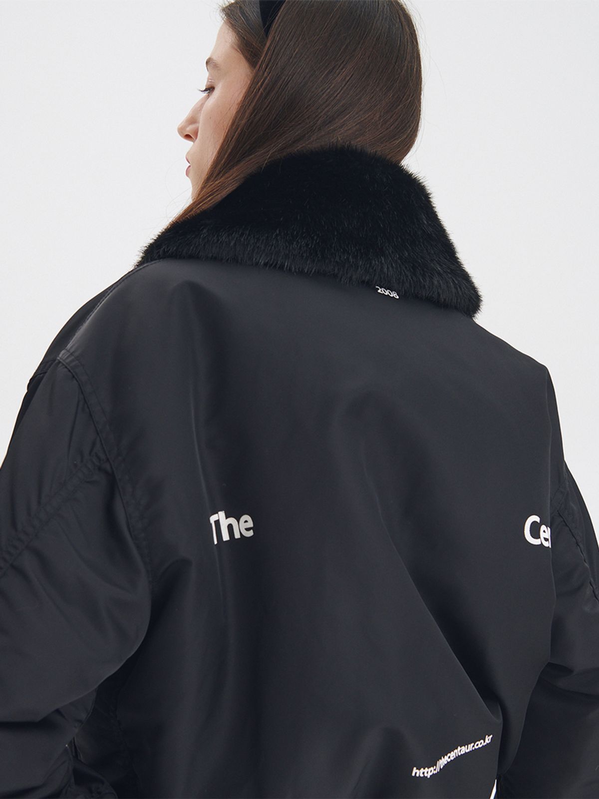 센토르(CENTAUR.KR) CENTAUR FUR COLLAR MA-1 JACKET_BLACK
