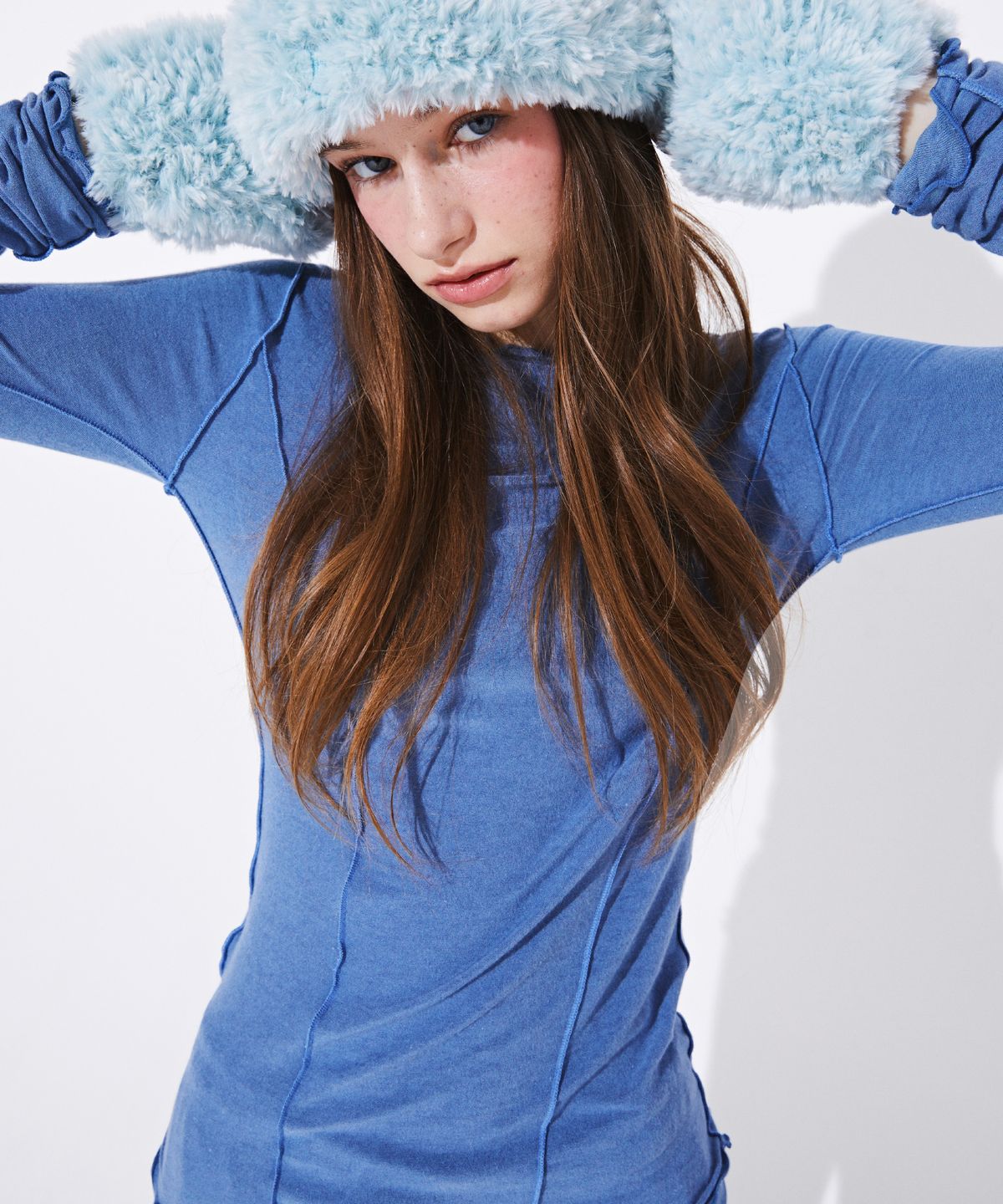 꾸아페(QUAFE) WOOL SLIM T-SHIRT_Blue