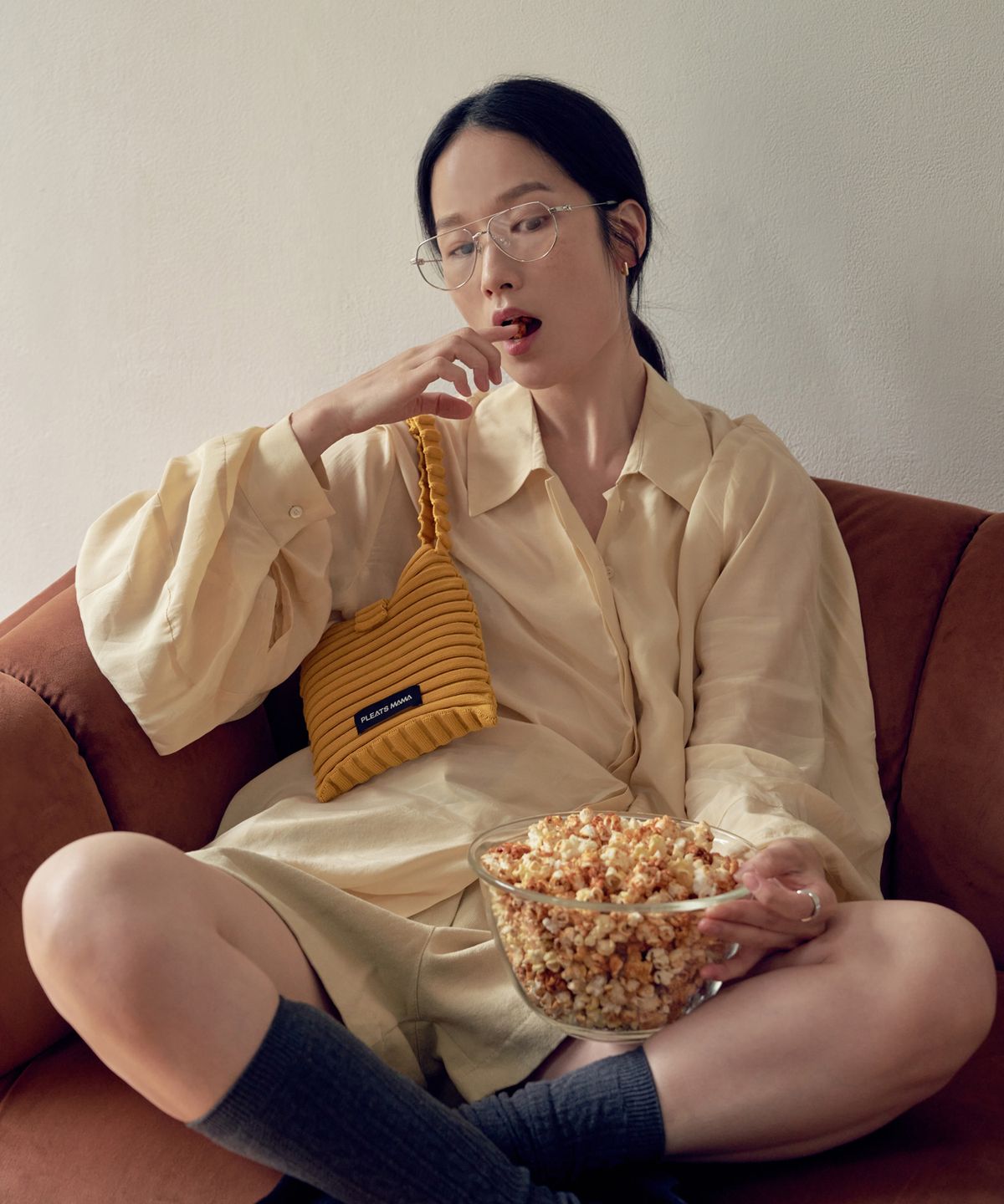 플리츠마마(PLEATSMAMA) 멜로디백 머스터드