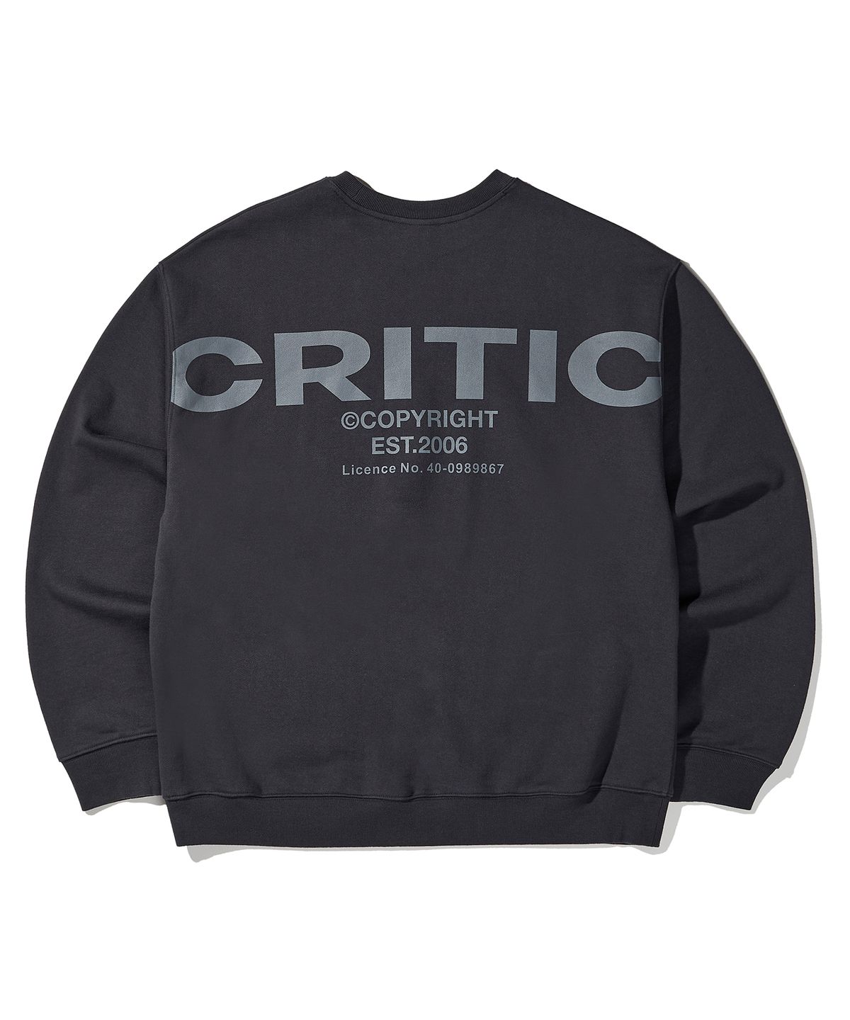 크리틱(CRITIC) OG Logo Sweatshirt Charcoal