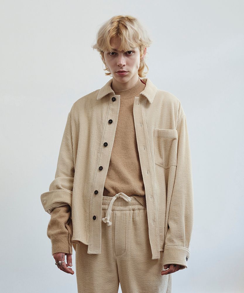 MUSINSA | YOUNGOH Corduroy long sleeve shirt ecru